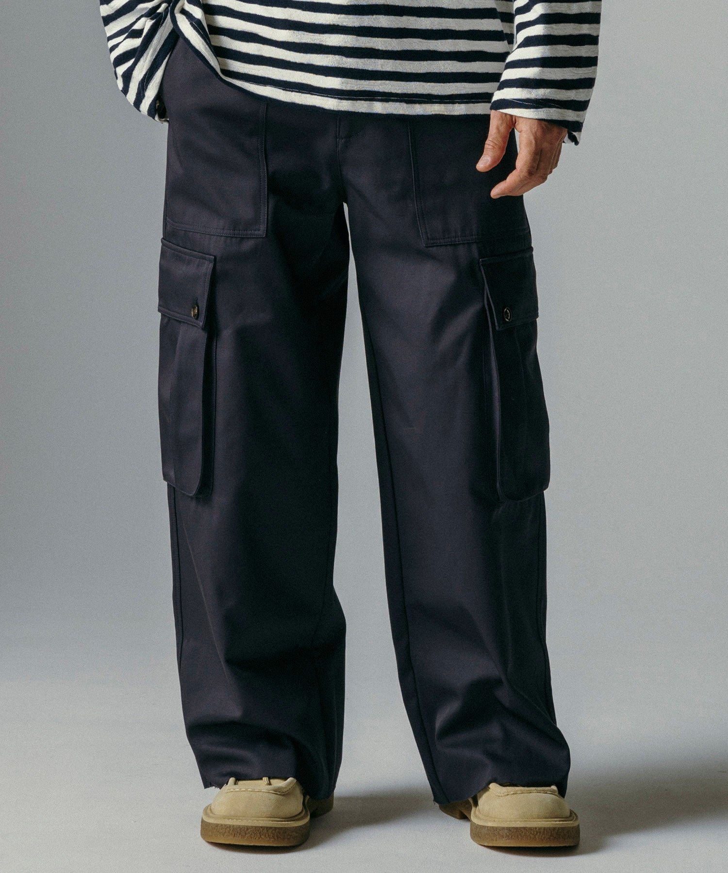 【12月上旬お届け予約商品】ハイウエスト ワイドカーゴパンツ