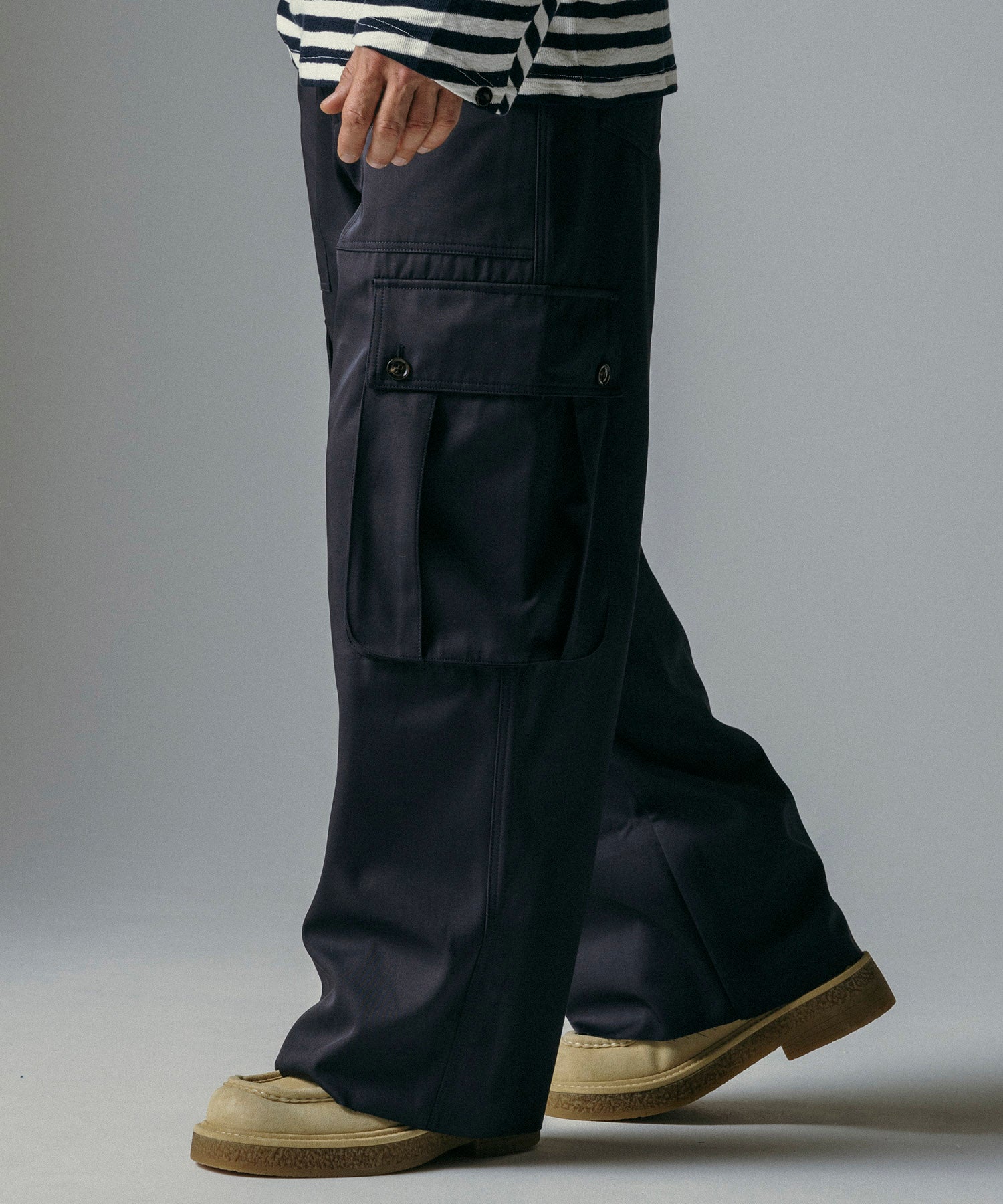 【12月上旬お届け予約商品】ハイウエスト ワイドカーゴパンツ