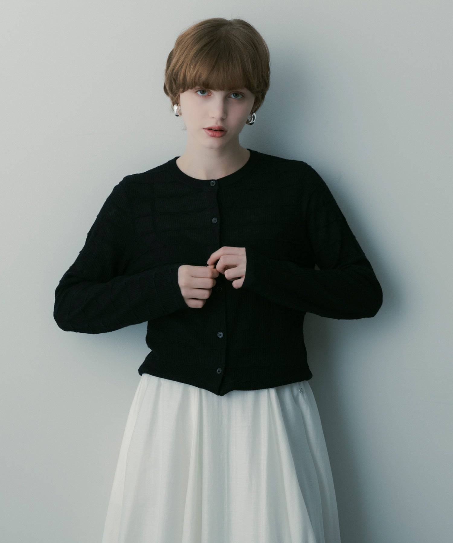 デザインニットカーディガン