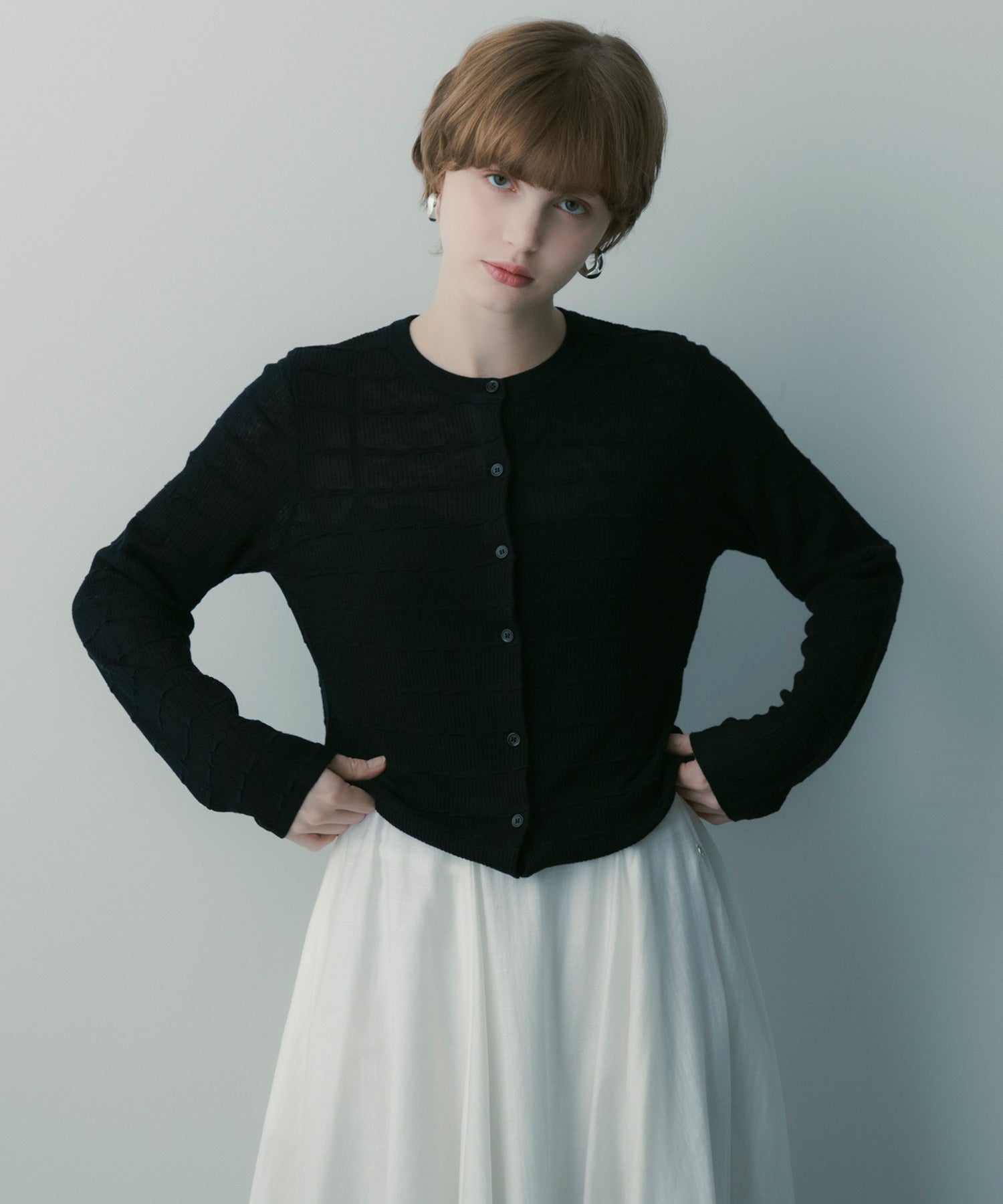 デザインニットカーディガン