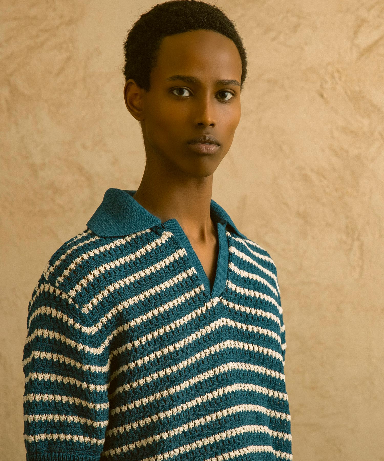 ボーダーニットポロ