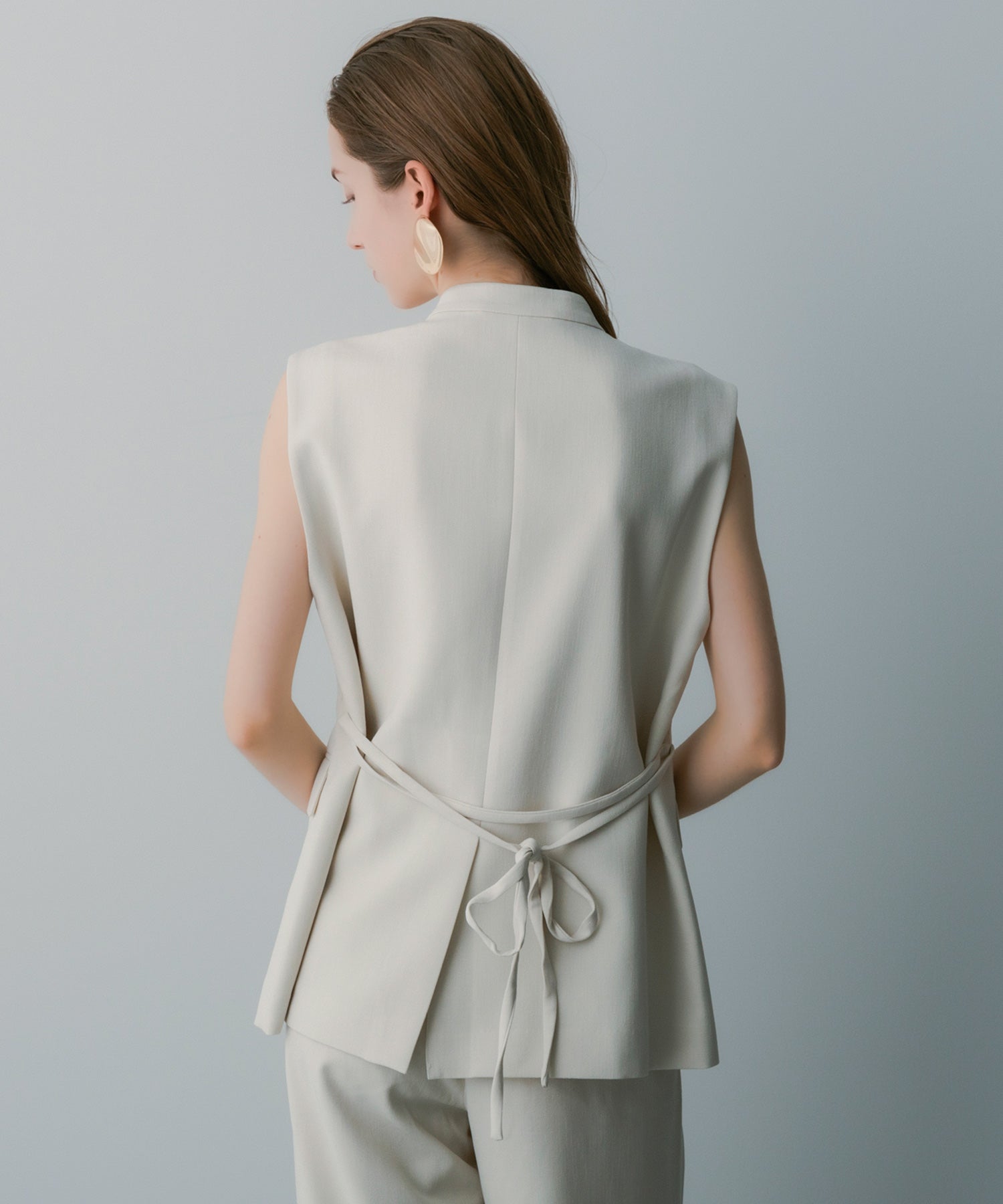 【3月中旬お届け予約商品】スタンドカラー ジレ