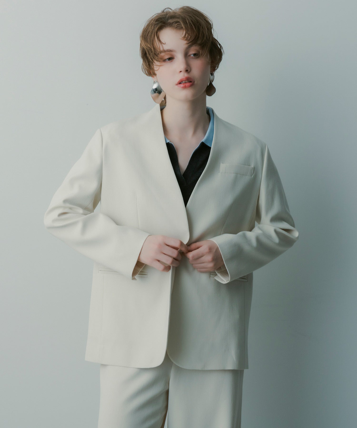 【3月中旬お届け予約商品】ノーカラージャケット