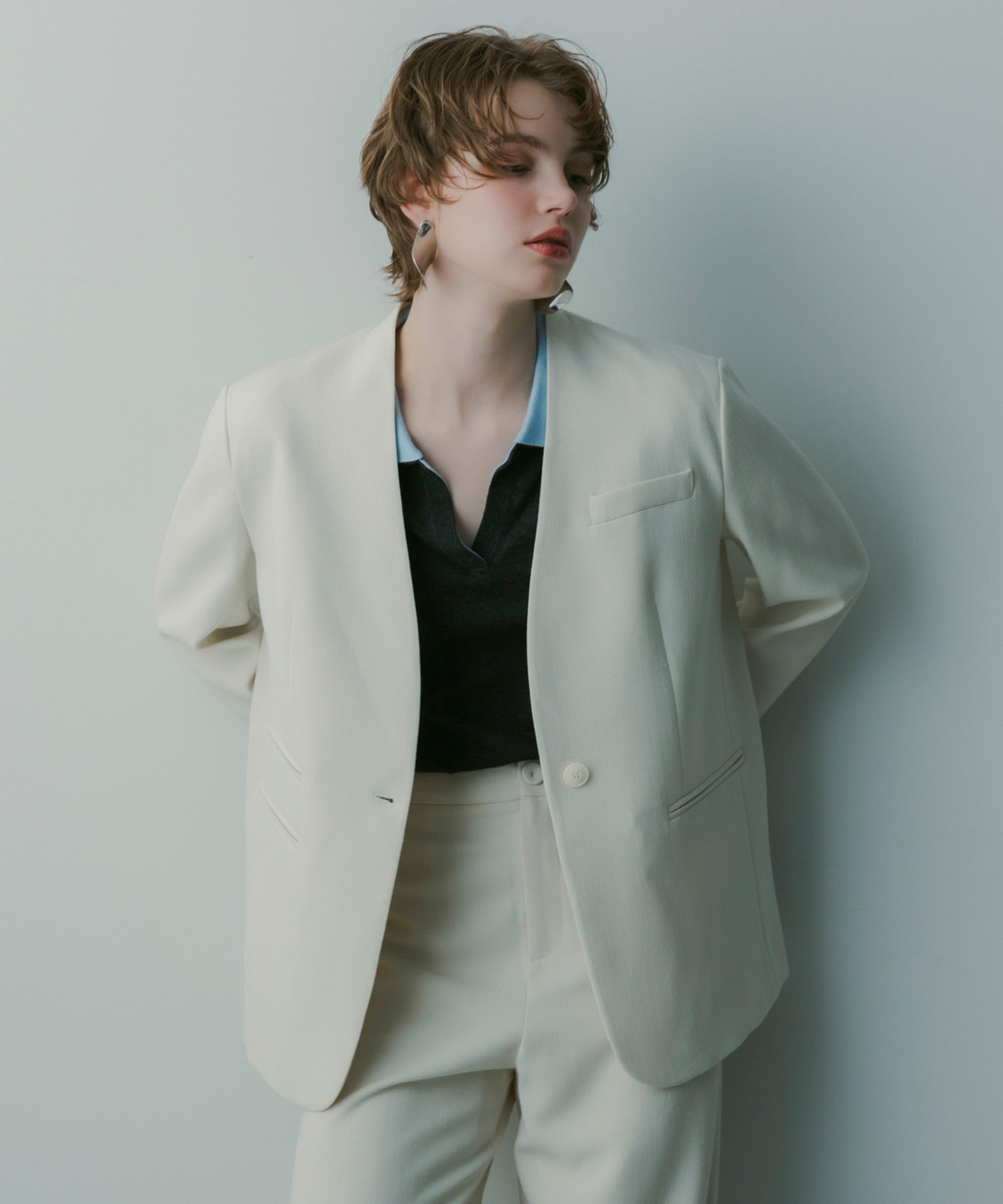 【3月中旬お届け予約商品】ノーカラージャケット