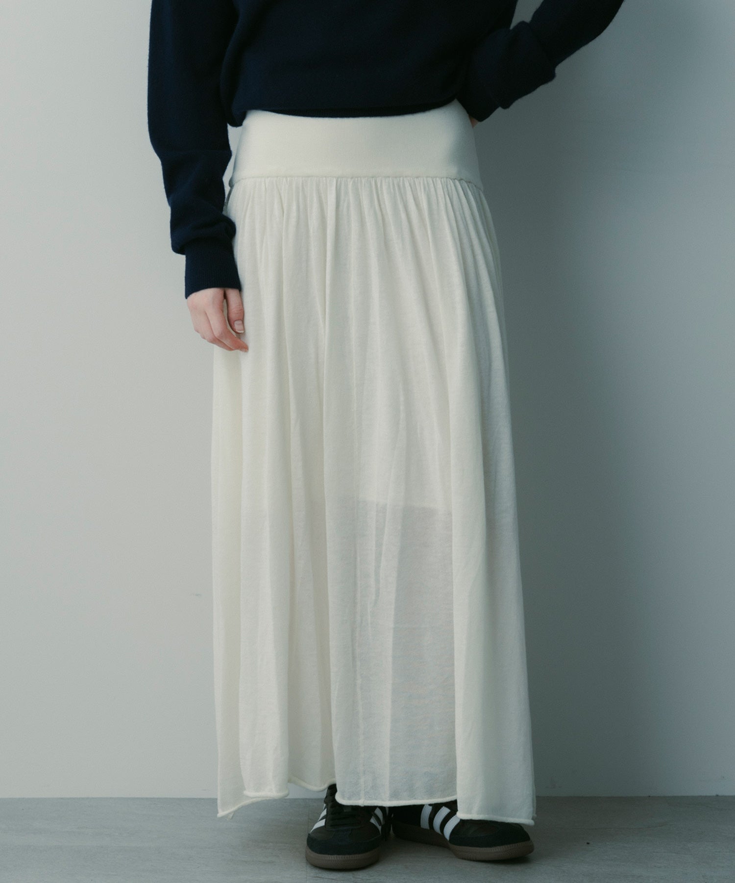 ウールブレンド ギャザースカート