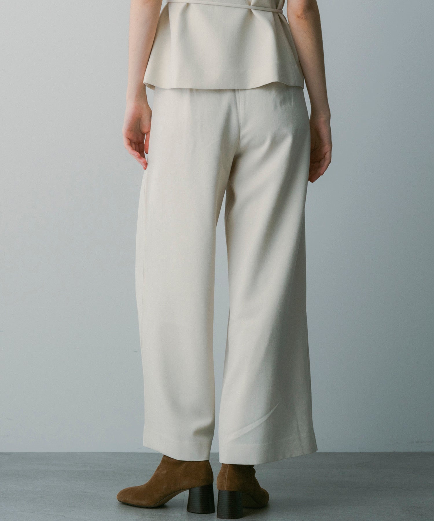 【3月中旬お届け予約商品】ハイウエスト ワイドスラックス