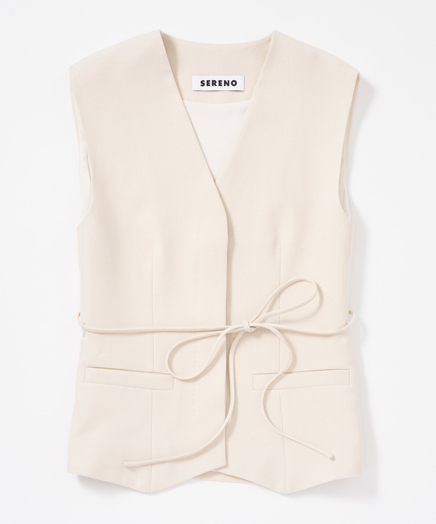 【3月中旬お届け予約商品】ノーカラー Vネックジレ