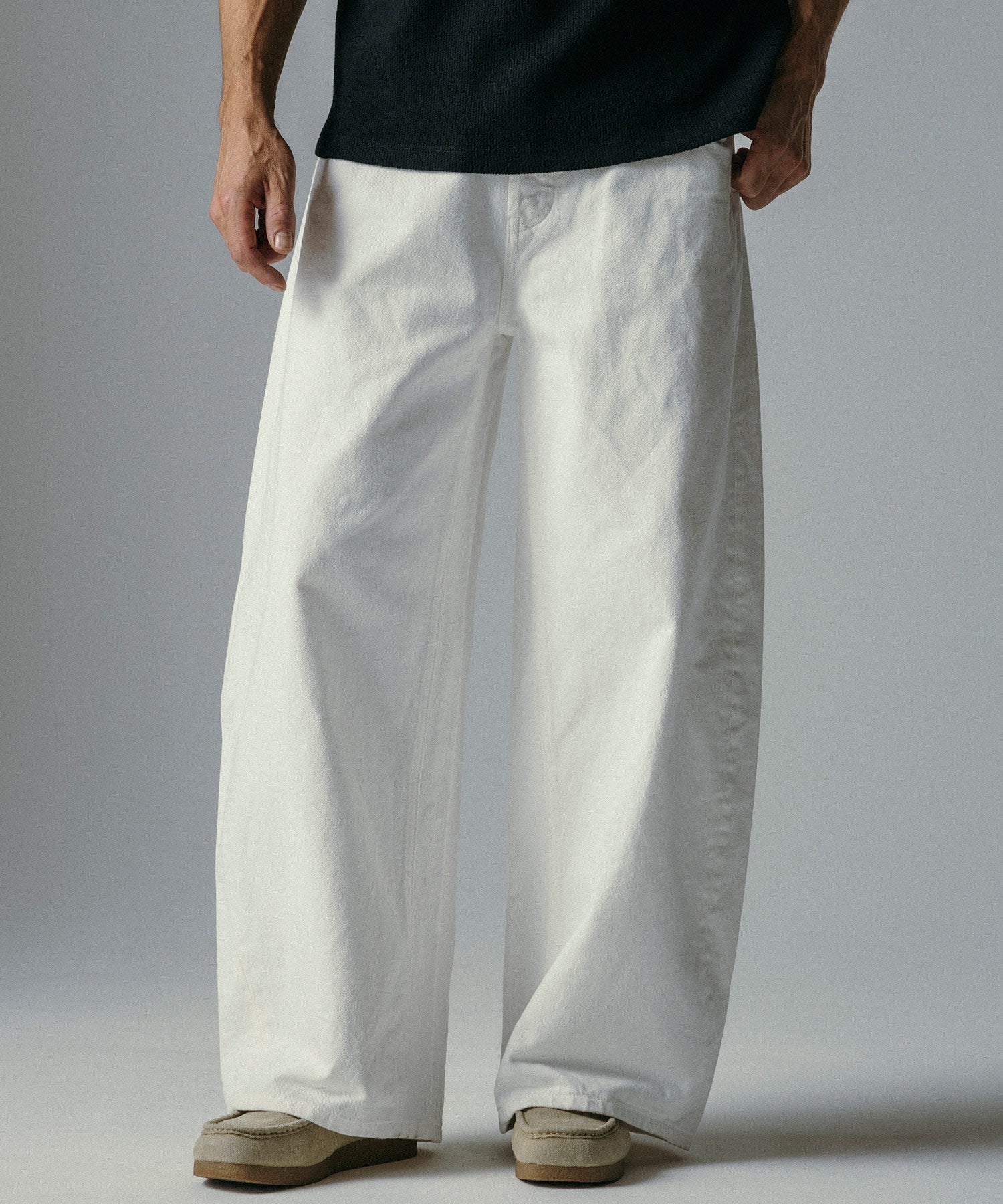 ハイウエスト バルーンワイドクロップドパンツ