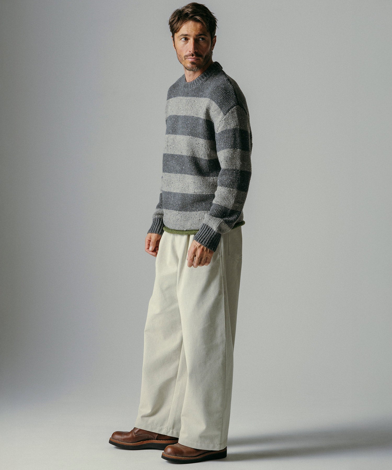 ハイウエスト ツータックワイドパンツ