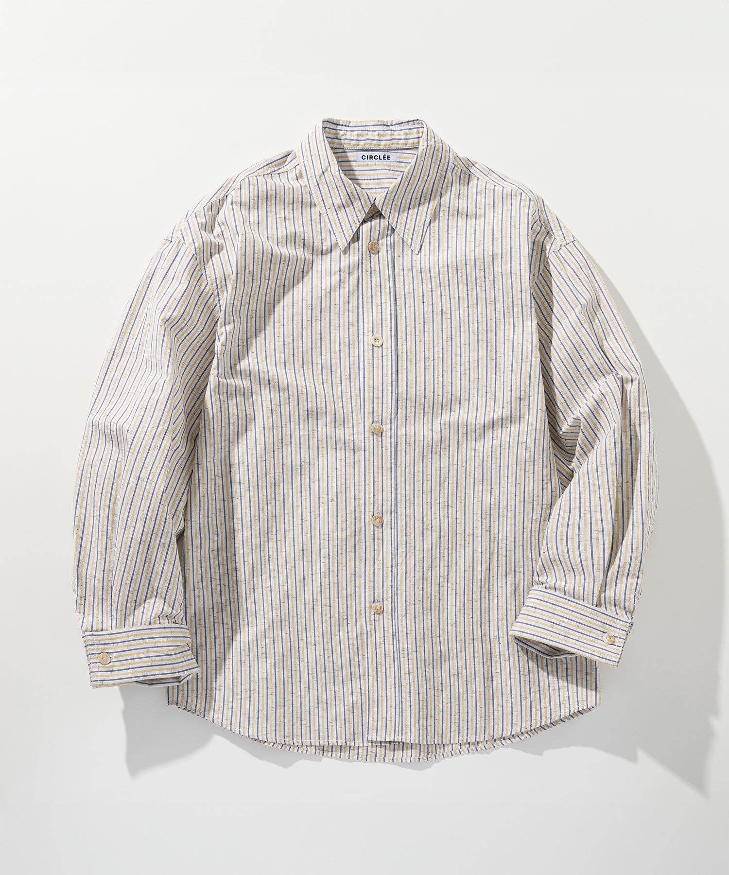 リネンブレンド ストライプシャツ