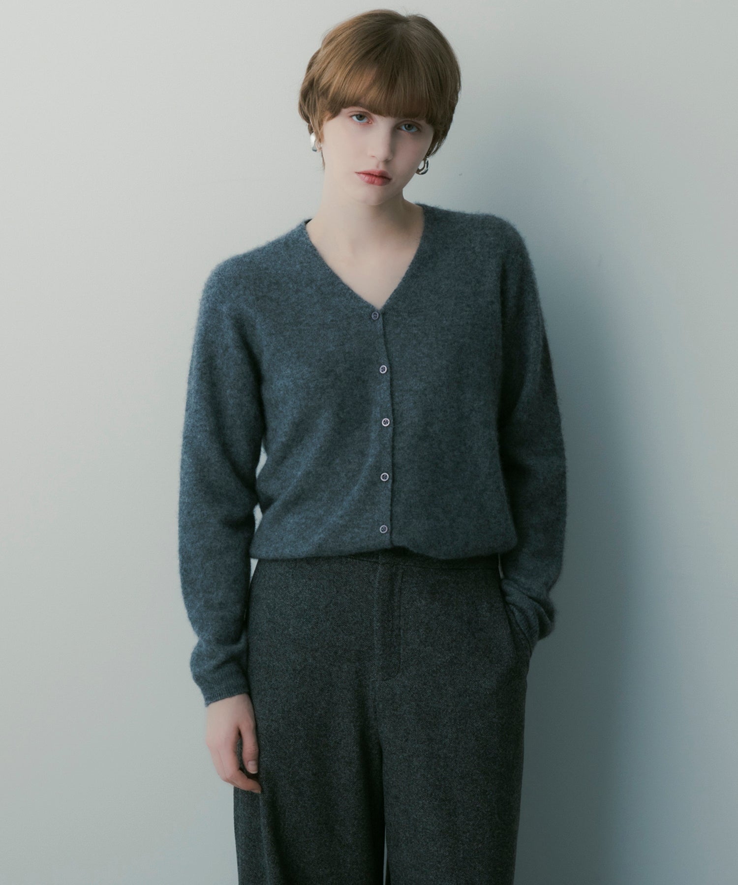 カシミヤブレンド ニットカーディガン
