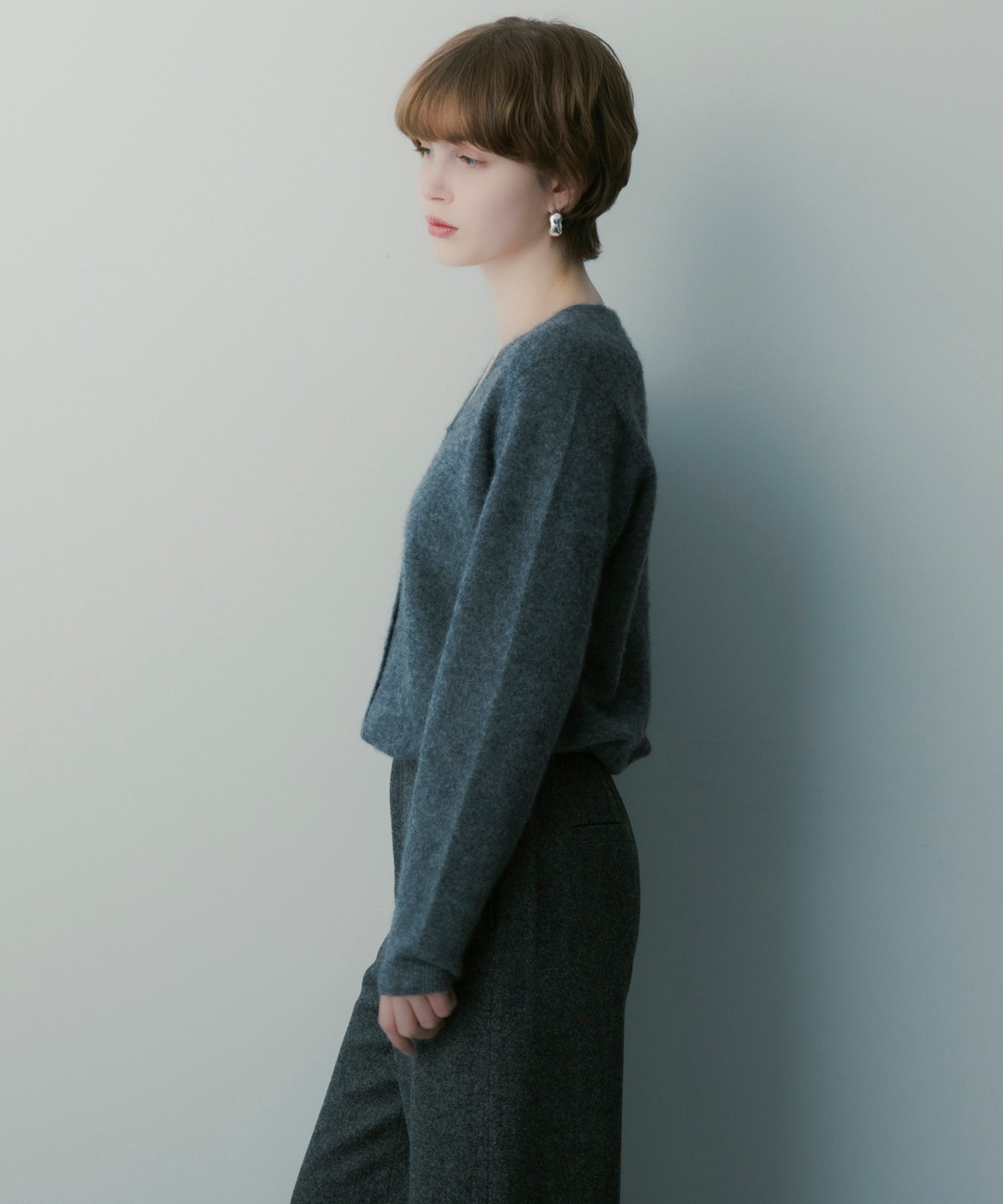 カシミヤブレンド ニットカーディガン