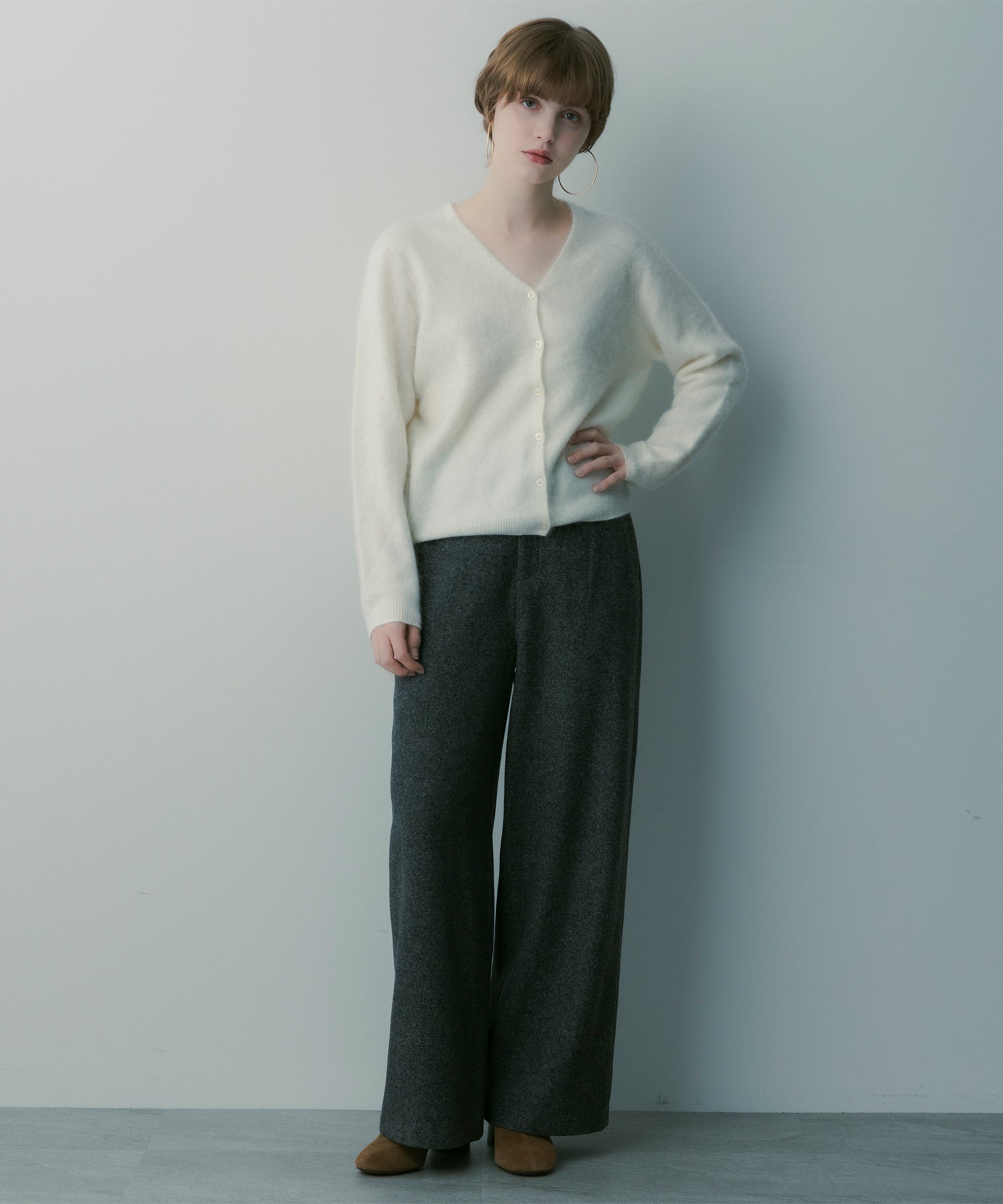 カシミヤブレンド ニットカーディガン