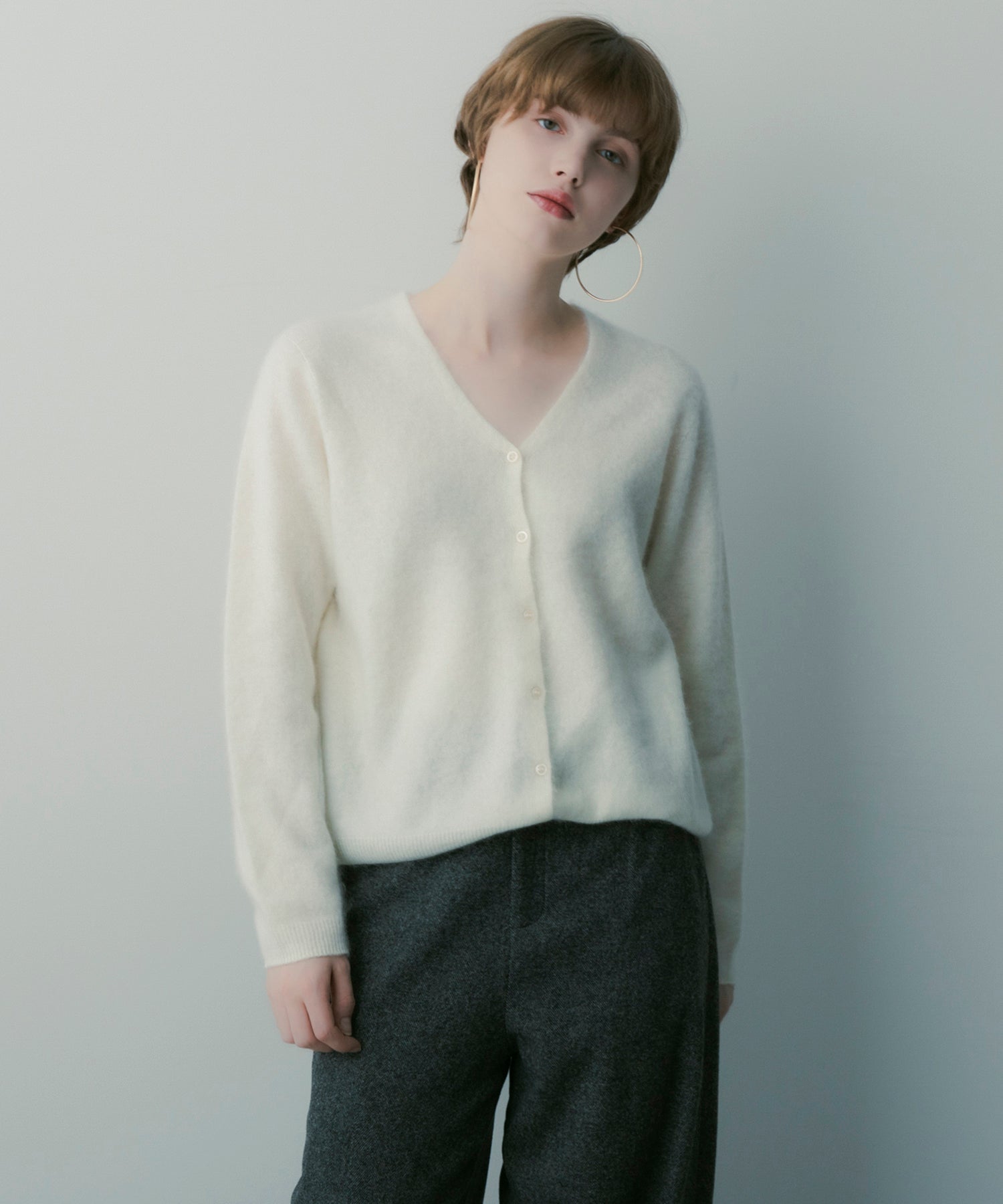 カシミヤブレンド ニットカーディガン