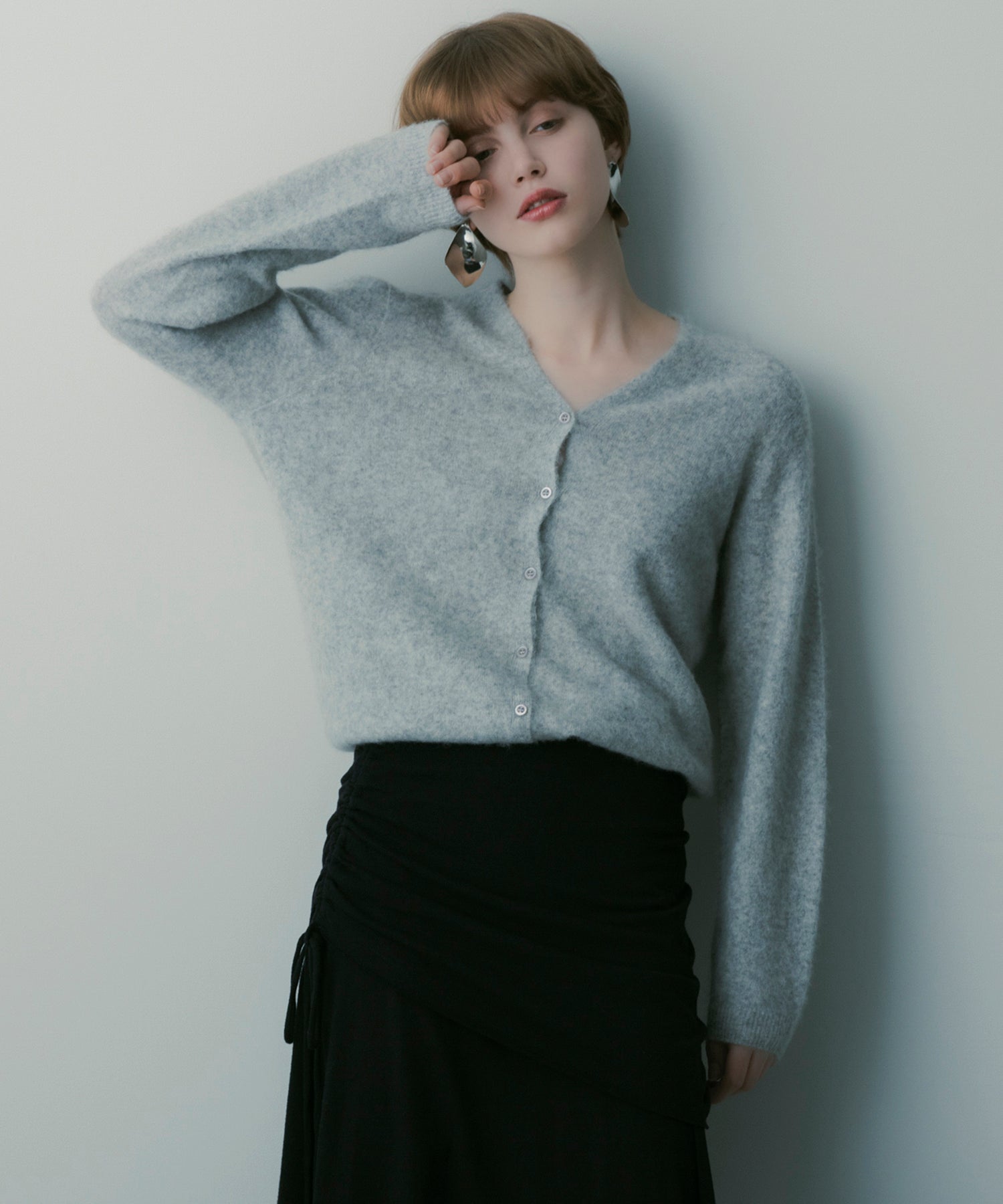 カシミヤブレンド ニットカーディガン