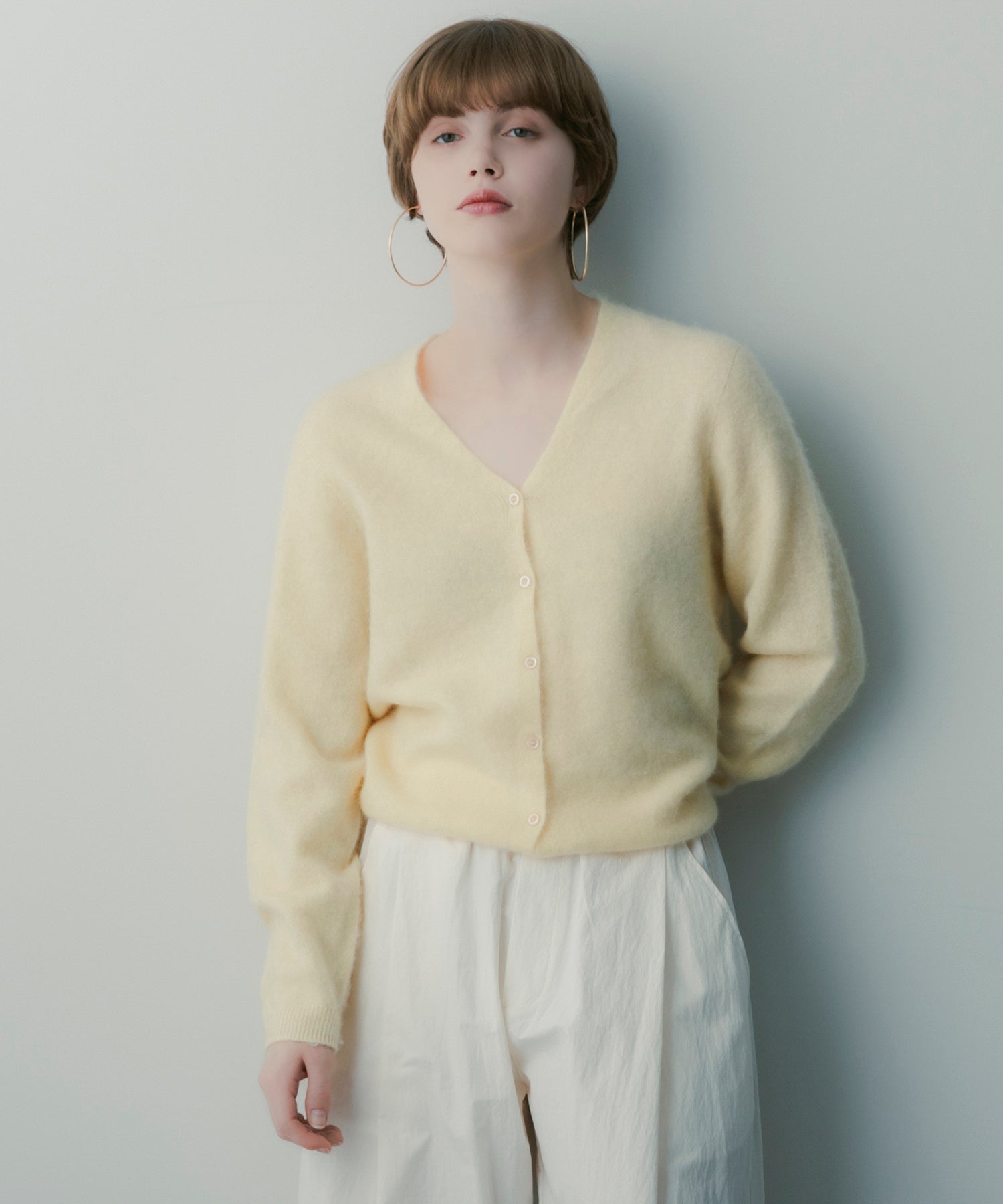 カシミヤブレンド ニットカーディガン
