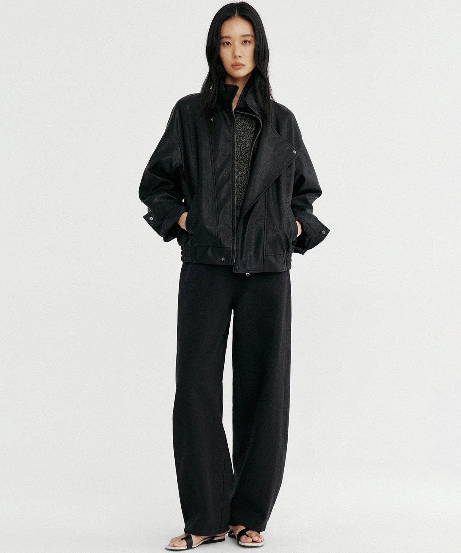 リネンブレンド バレルパンツ