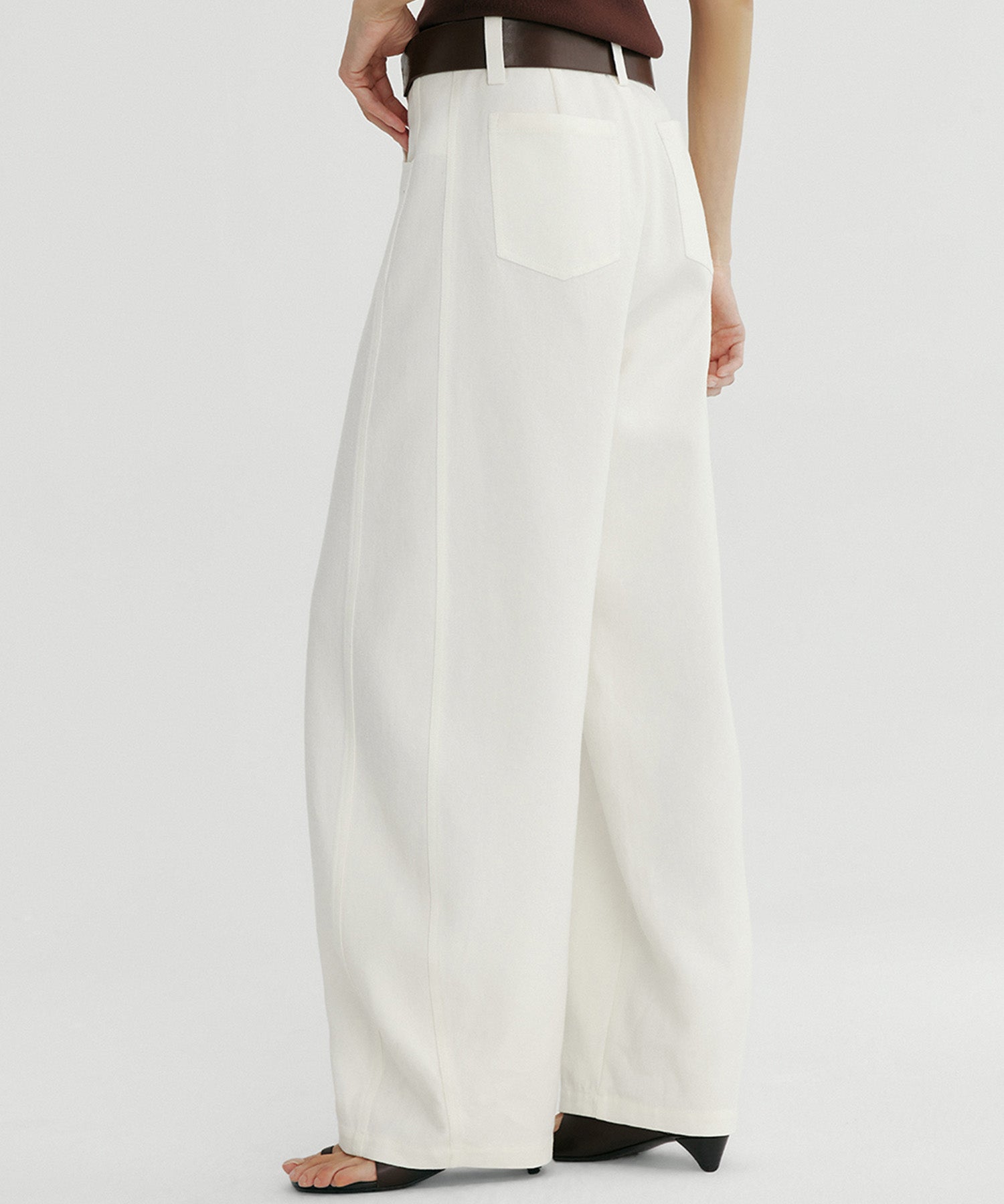 リネンブレンド バレルパンツ