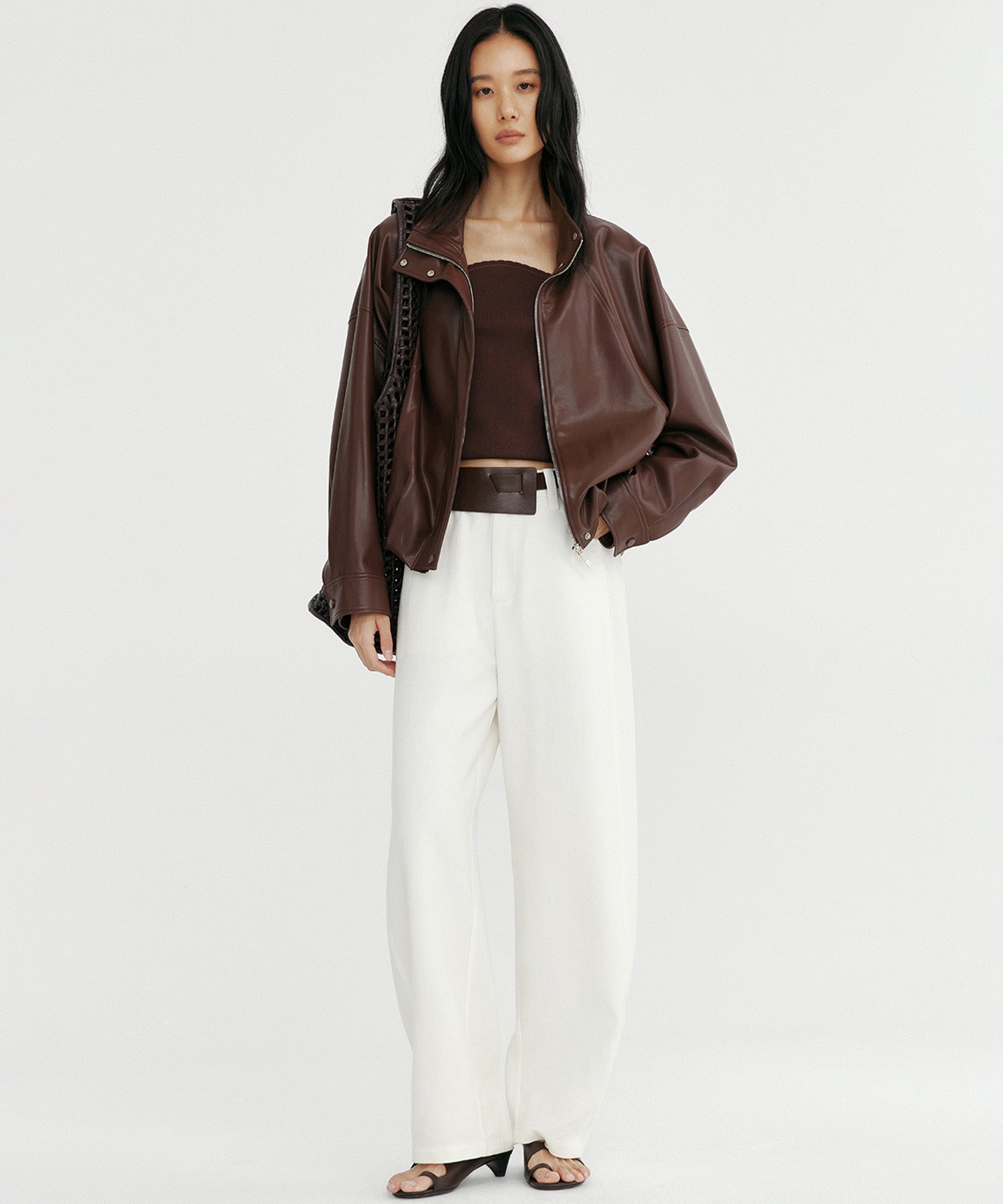 リネンブレンド バレルパンツ