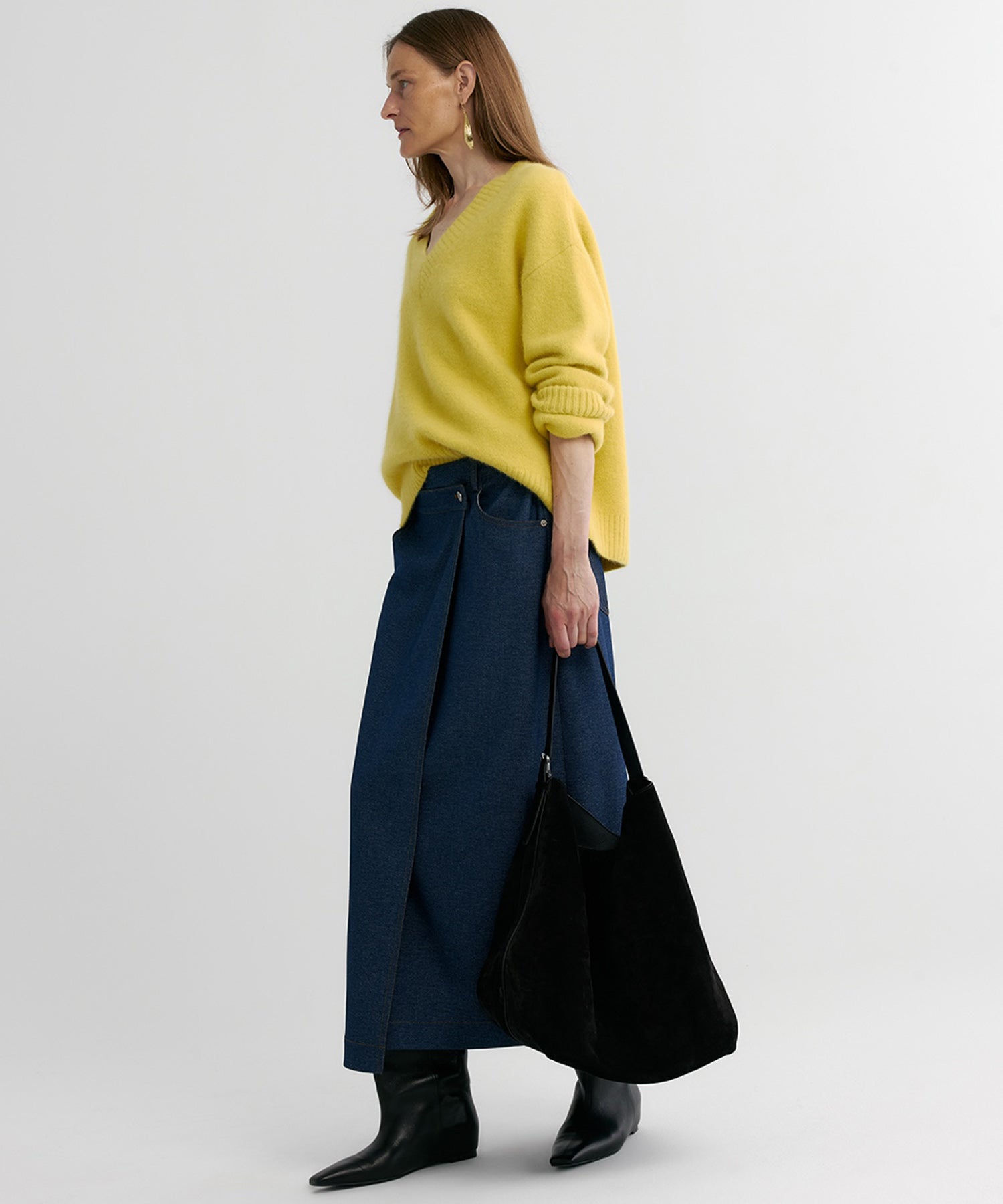 【12月上旬お届け予約商品】デニムライク ラップスカート