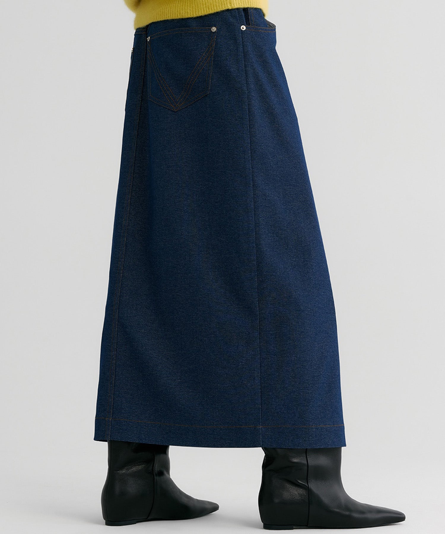 【12月上旬お届け予約商品】デニムライク ラップスカート