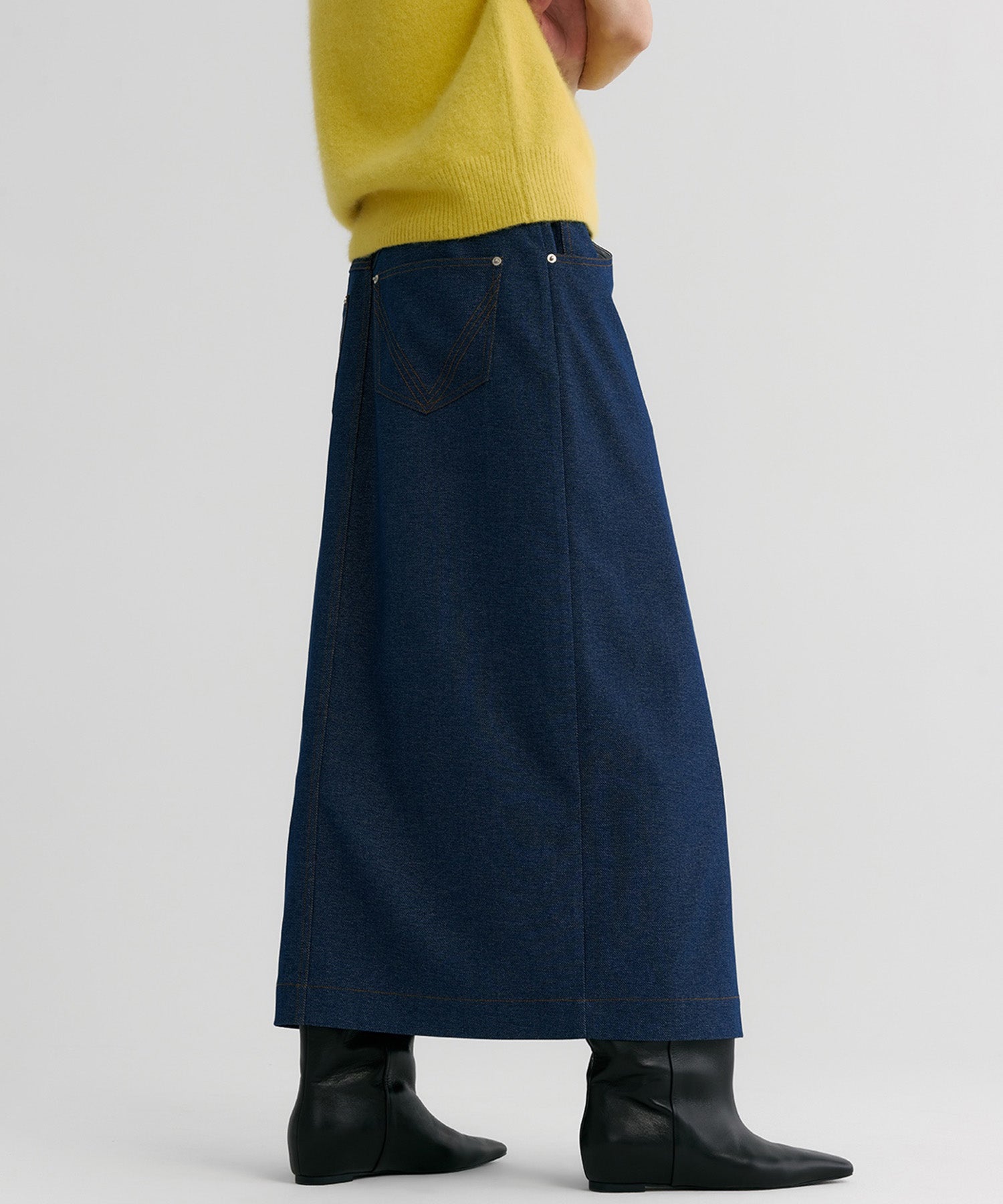 【12月上旬お届け予約商品】デニムライク ラップスカート