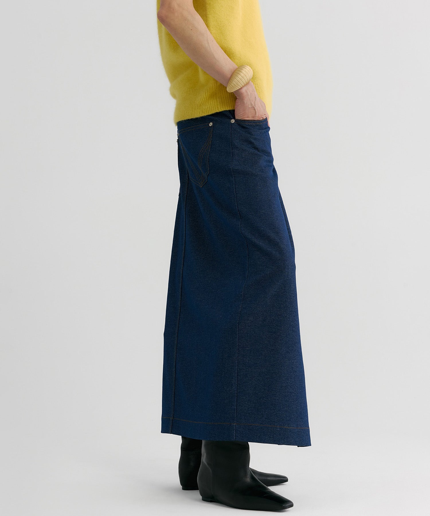 【12月上旬お届け予約商品】デニムライク ラップスカート