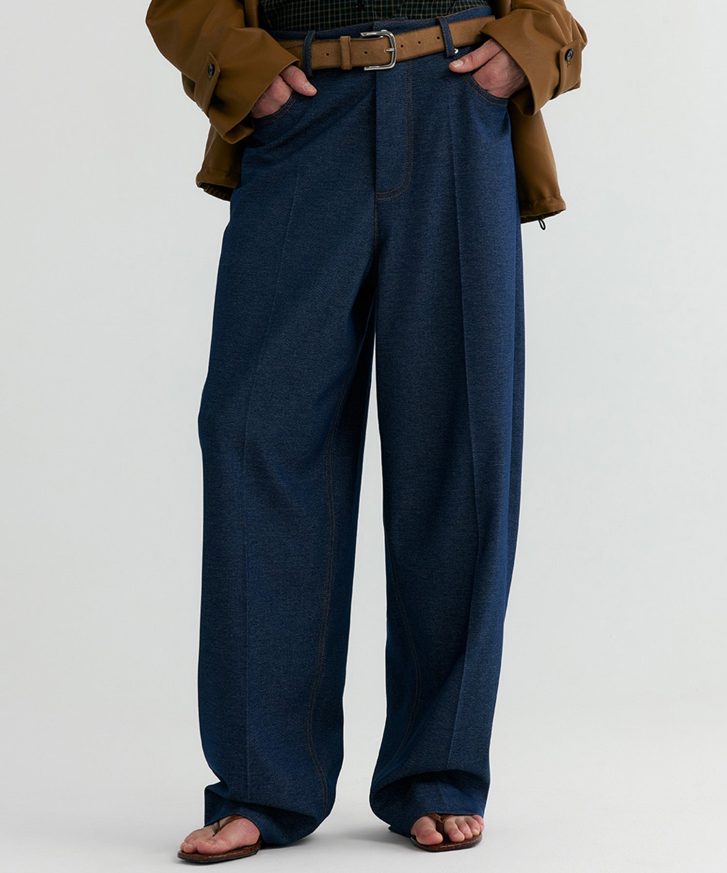 【12月上旬お届け予約商品】デニムライク ワイドパンツ