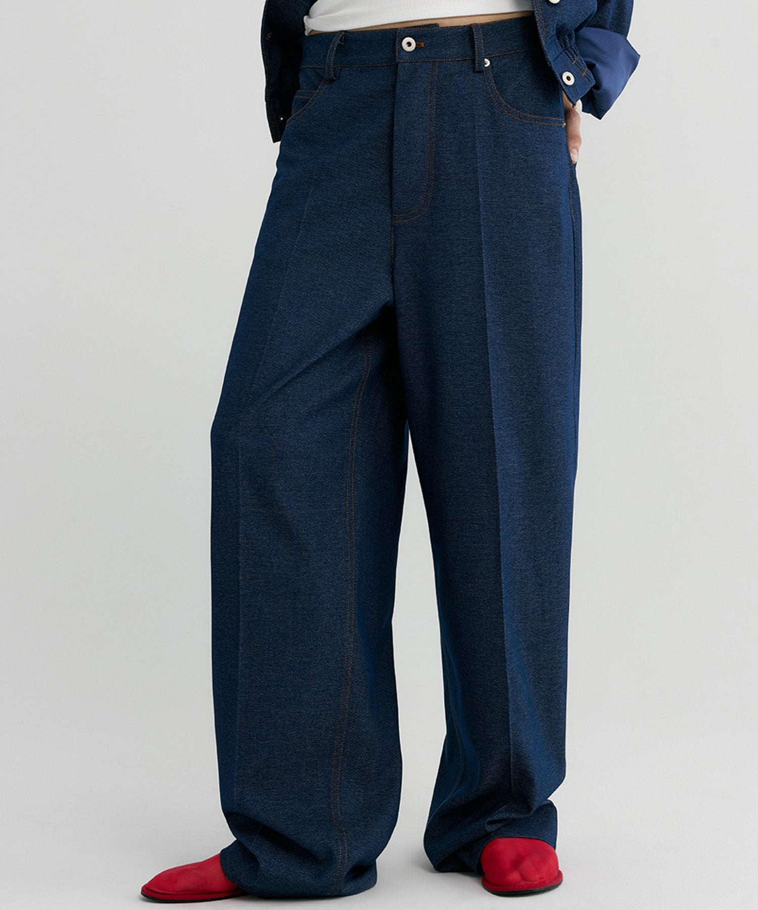 【12月上旬お届け予約商品】デニムライク ワイドパンツ