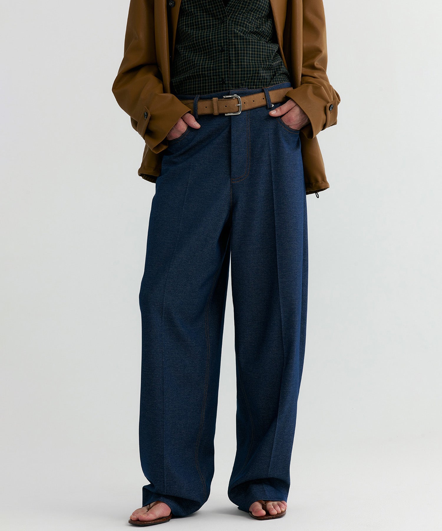 【12月上旬お届け予約商品】デニムライク ワイドパンツ