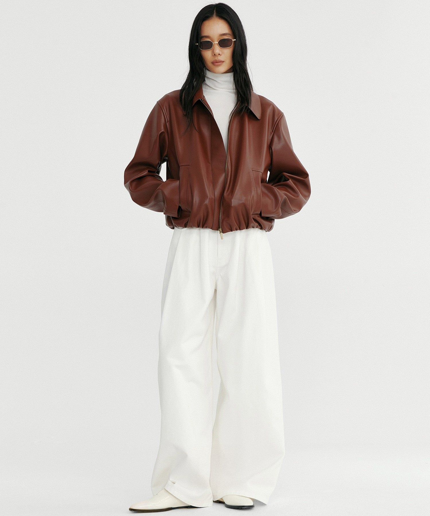 ホワイトデニム ワイドパンツ