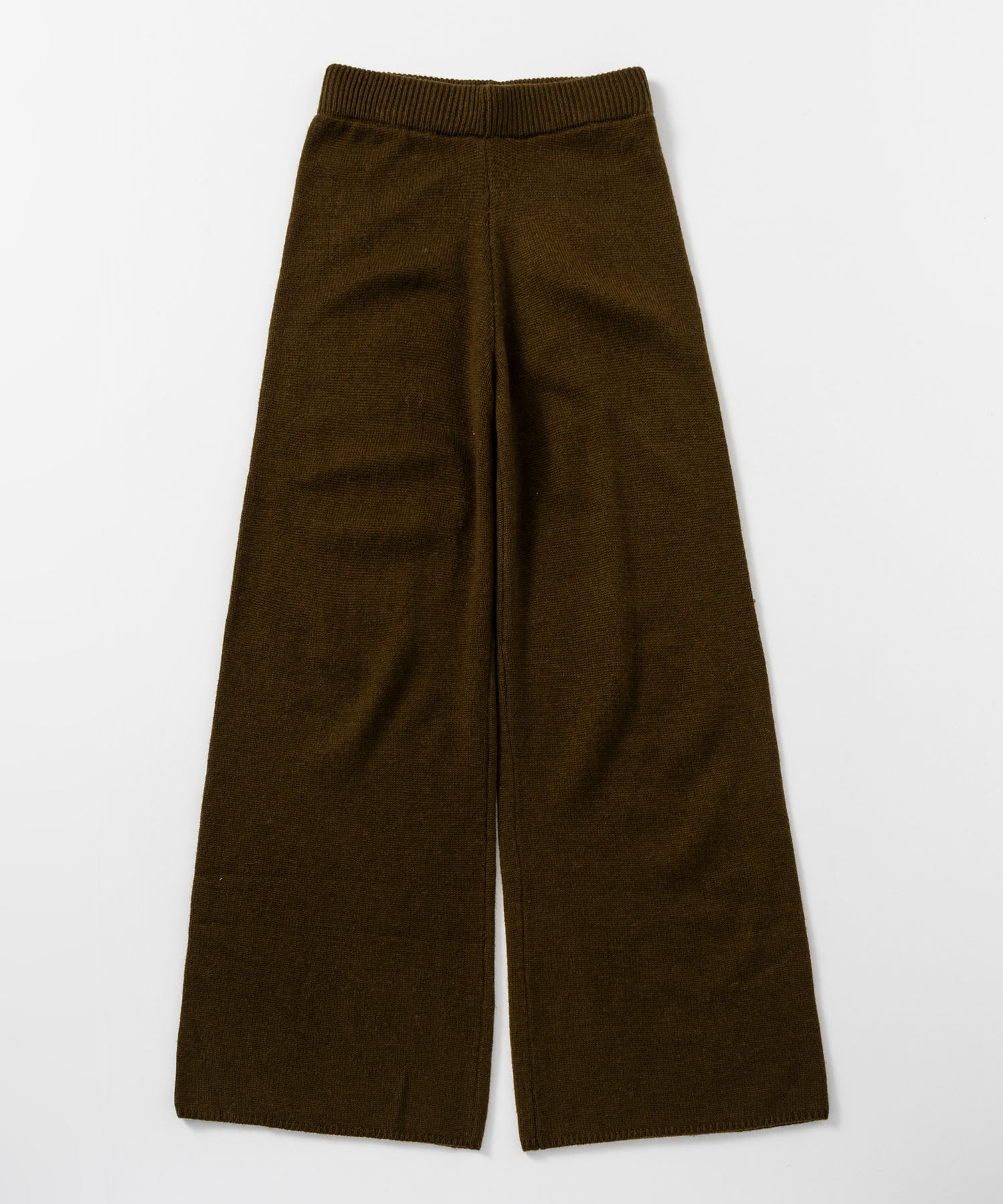 ウールブレンド ワイドニットパンツ