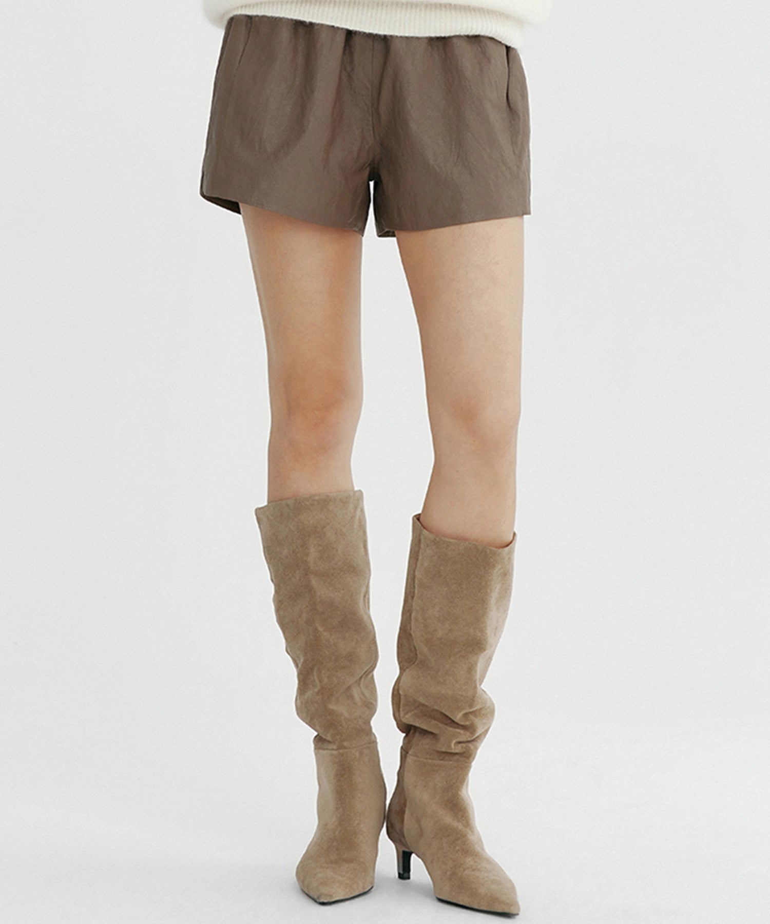 シンセティックレザー ショートパンツ