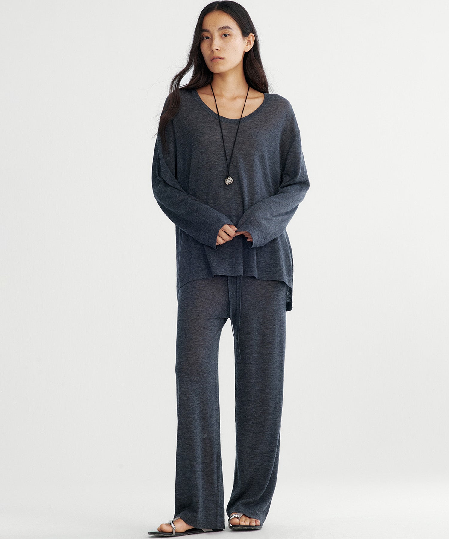 シアーニットパンツ