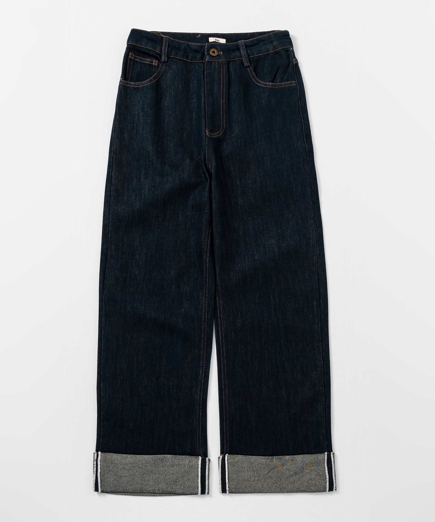 ロールアップ ワイドデニムパンツ