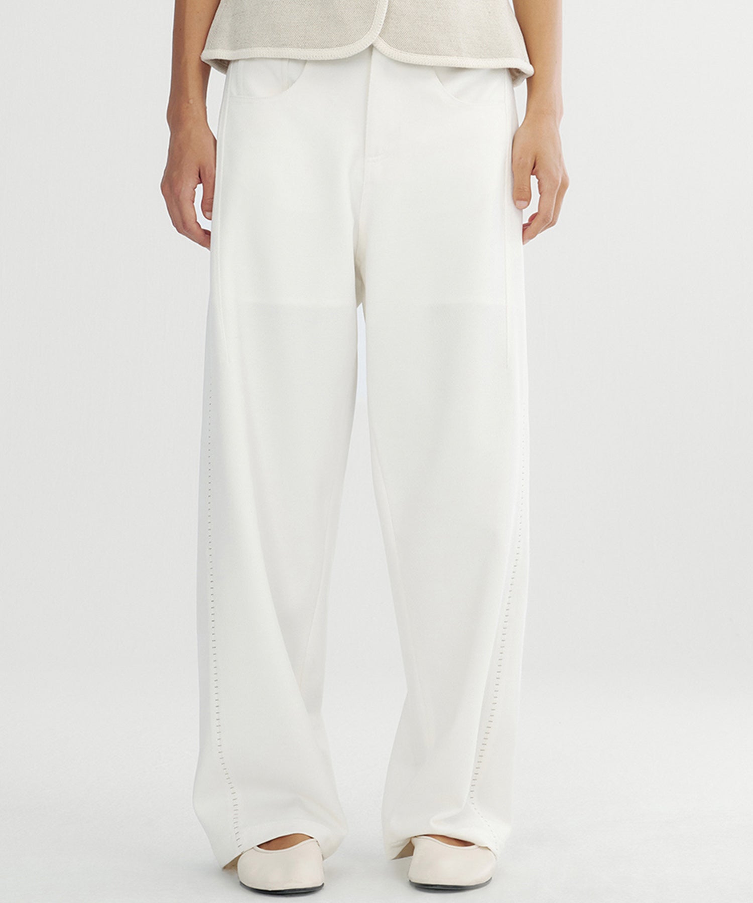 サイドステッチワイドパンツ