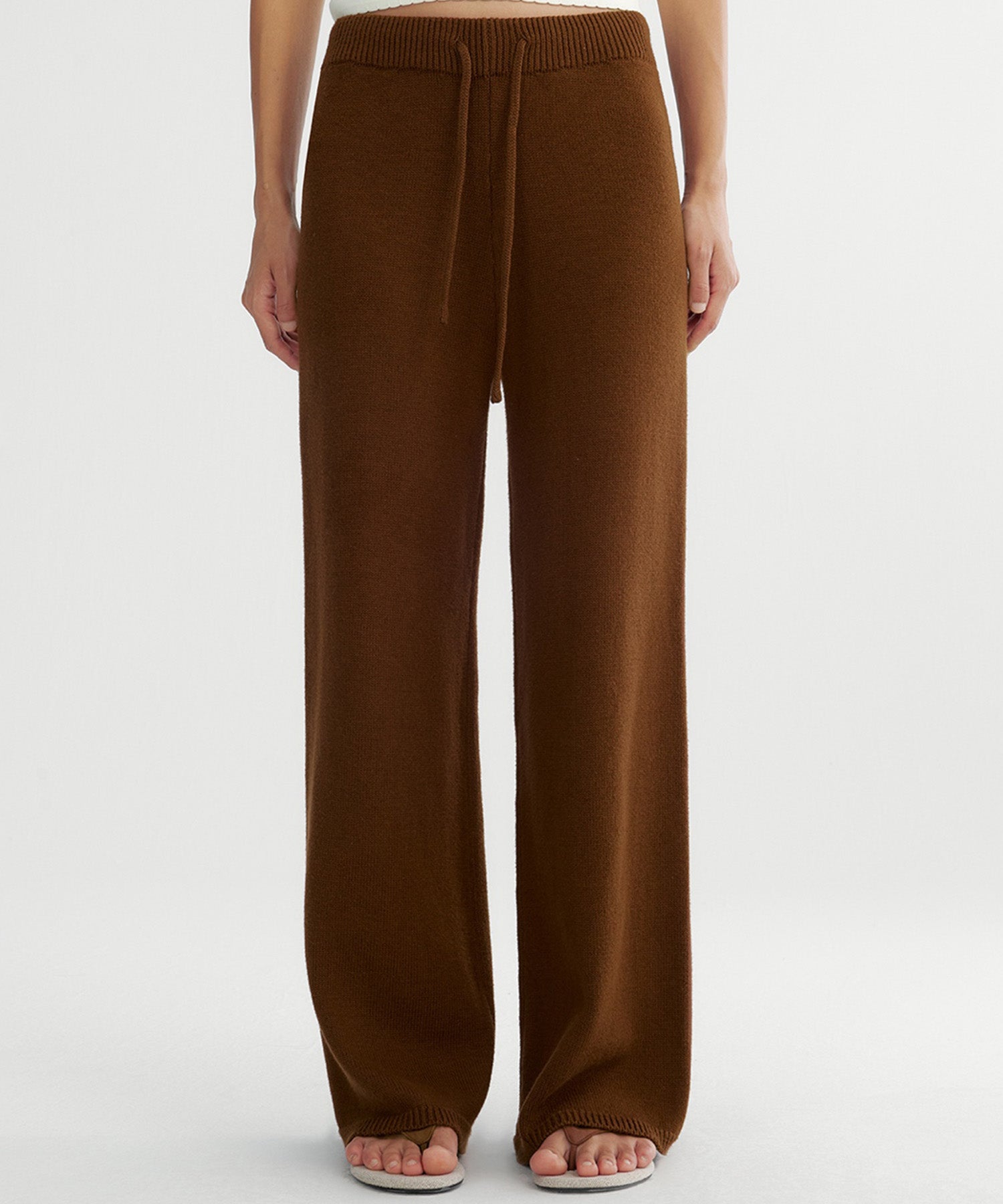 【12月上旬お届け予約商品】カシミヤブレンド ワイドニットパンツ