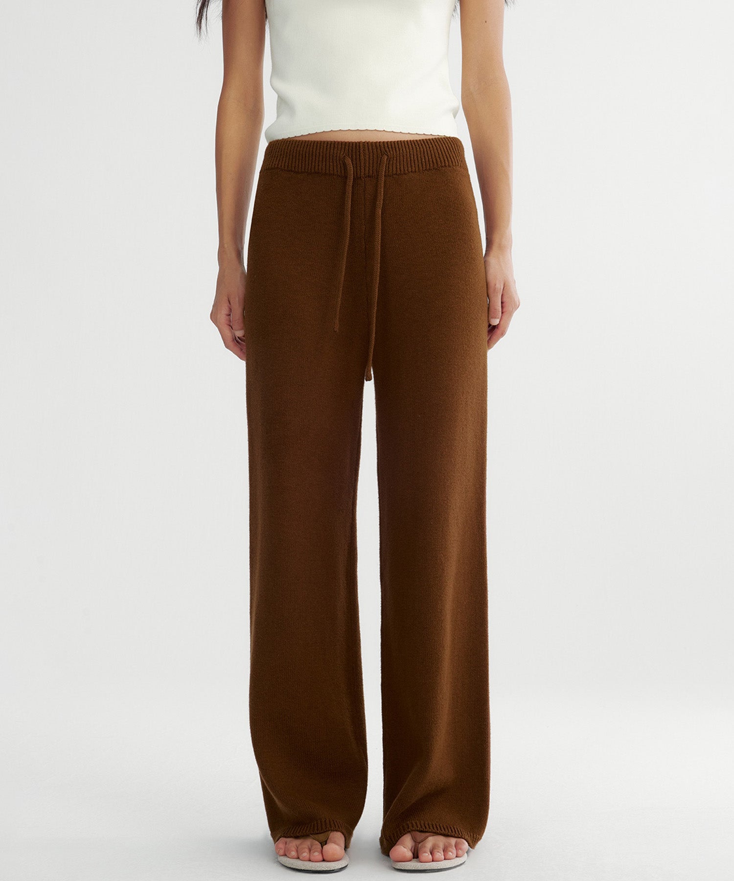 【12月上旬お届け予約商品】カシミヤブレンド ワイドニットパンツ