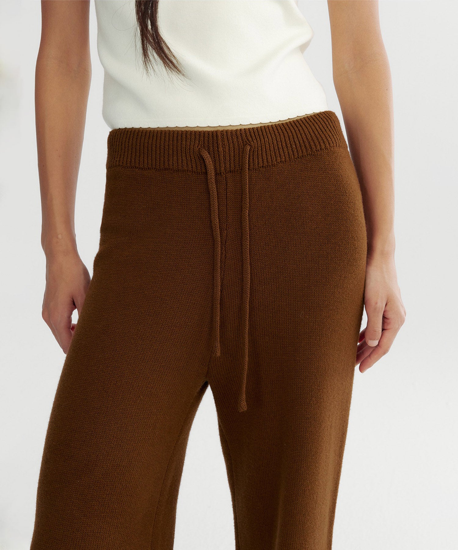 【12月上旬お届け予約商品】カシミヤブレンド ワイドニットパンツ