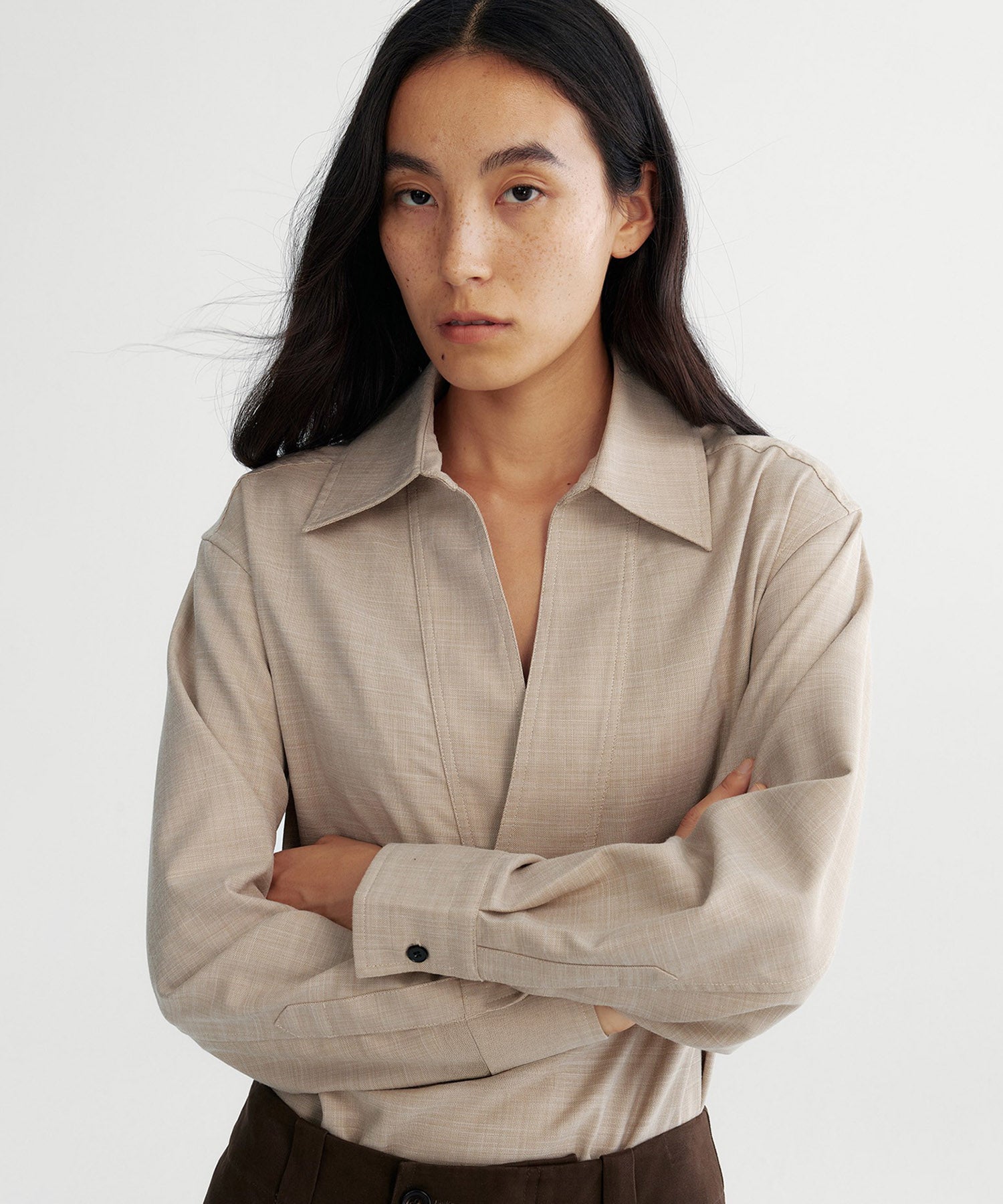 スキッパープルオーバーシャツ