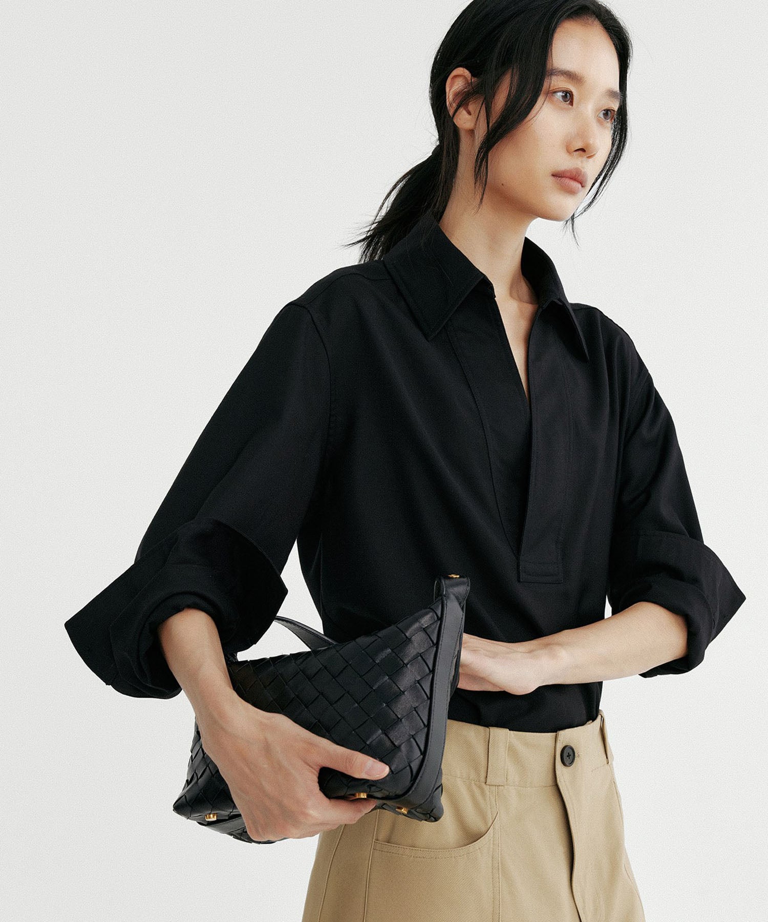 スキッパープルオーバーシャツ