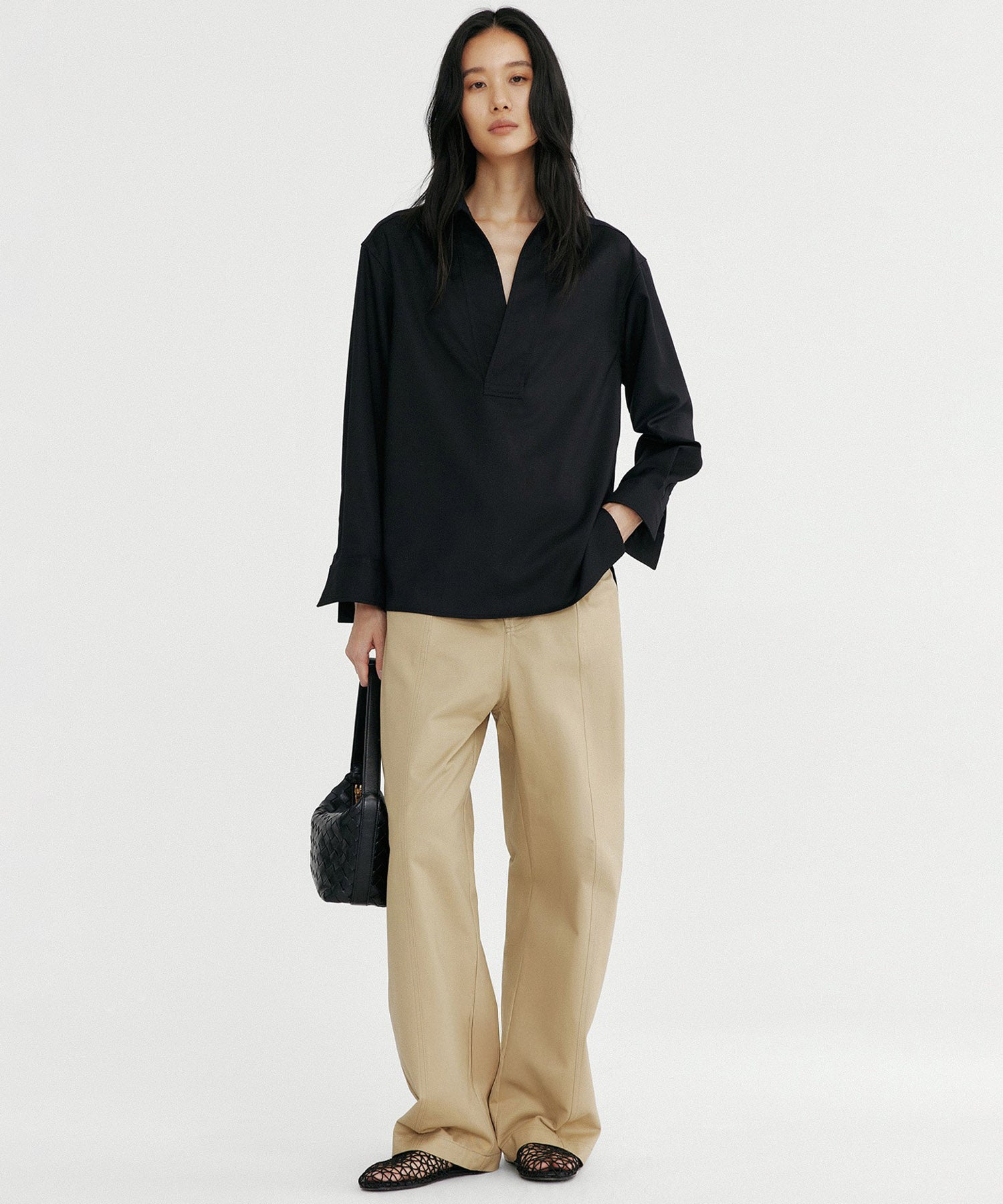 スキッパープルオーバーシャツ