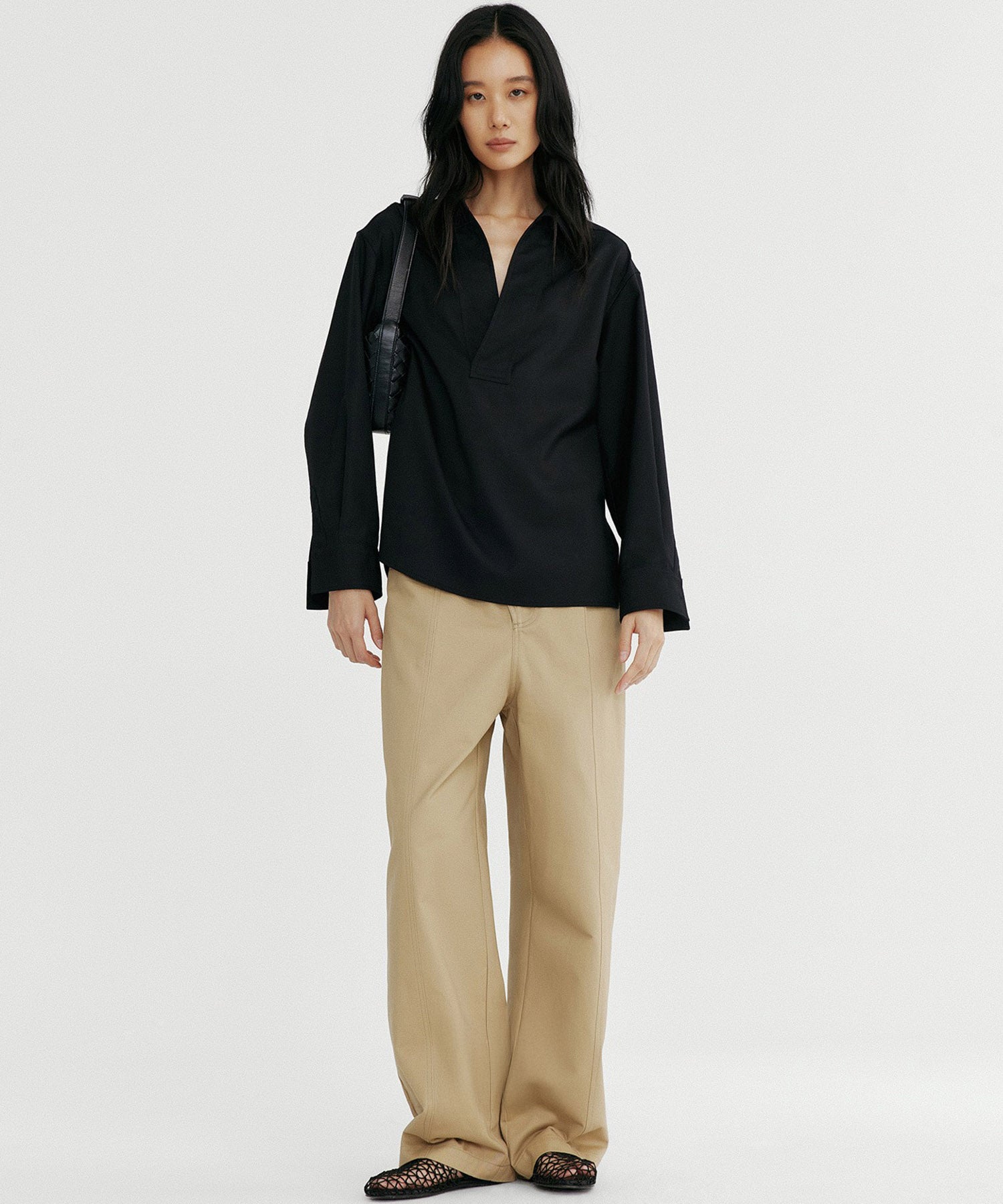 スキッパープルオーバーシャツ