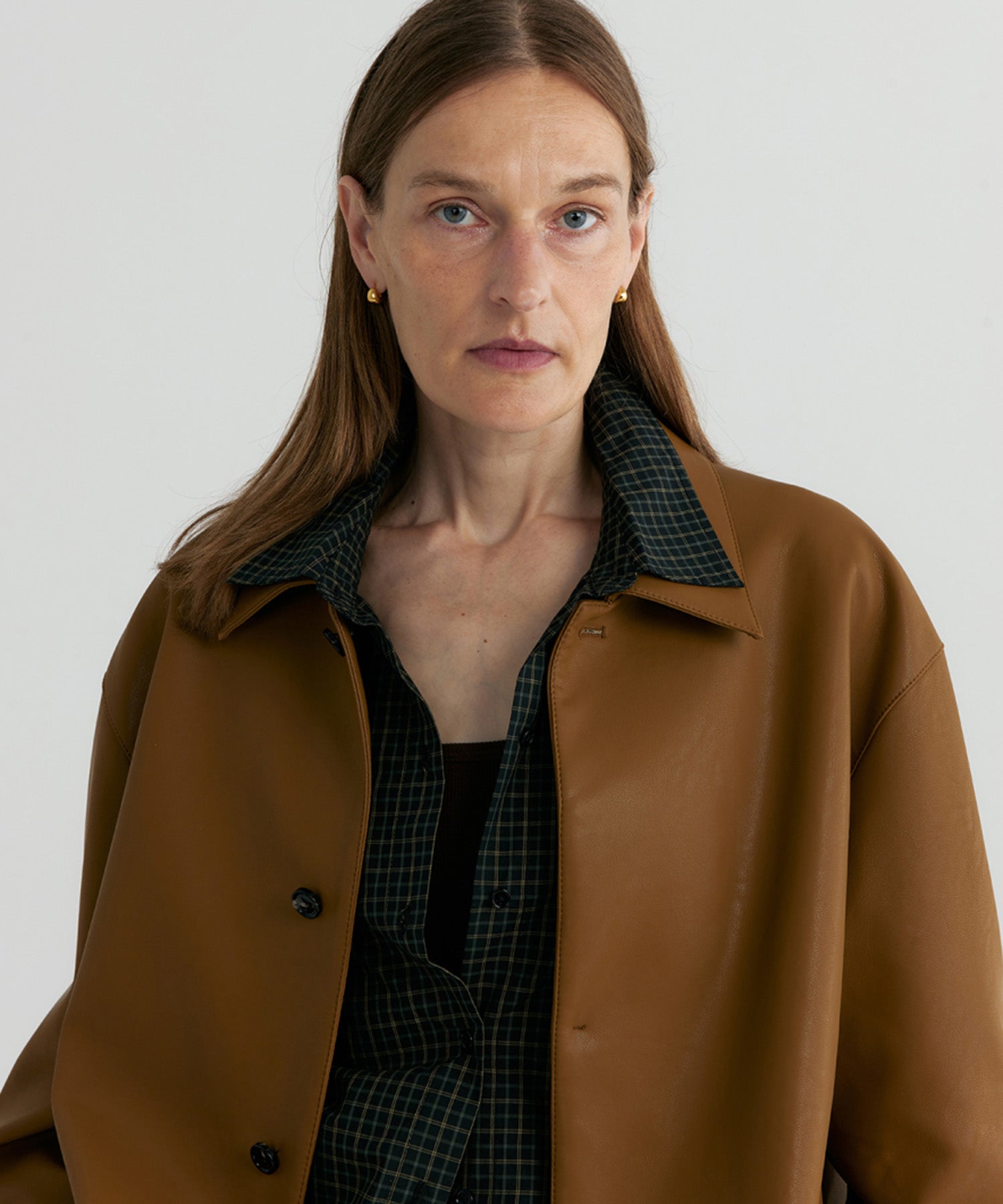 レギュラーカラーチェックシャツ