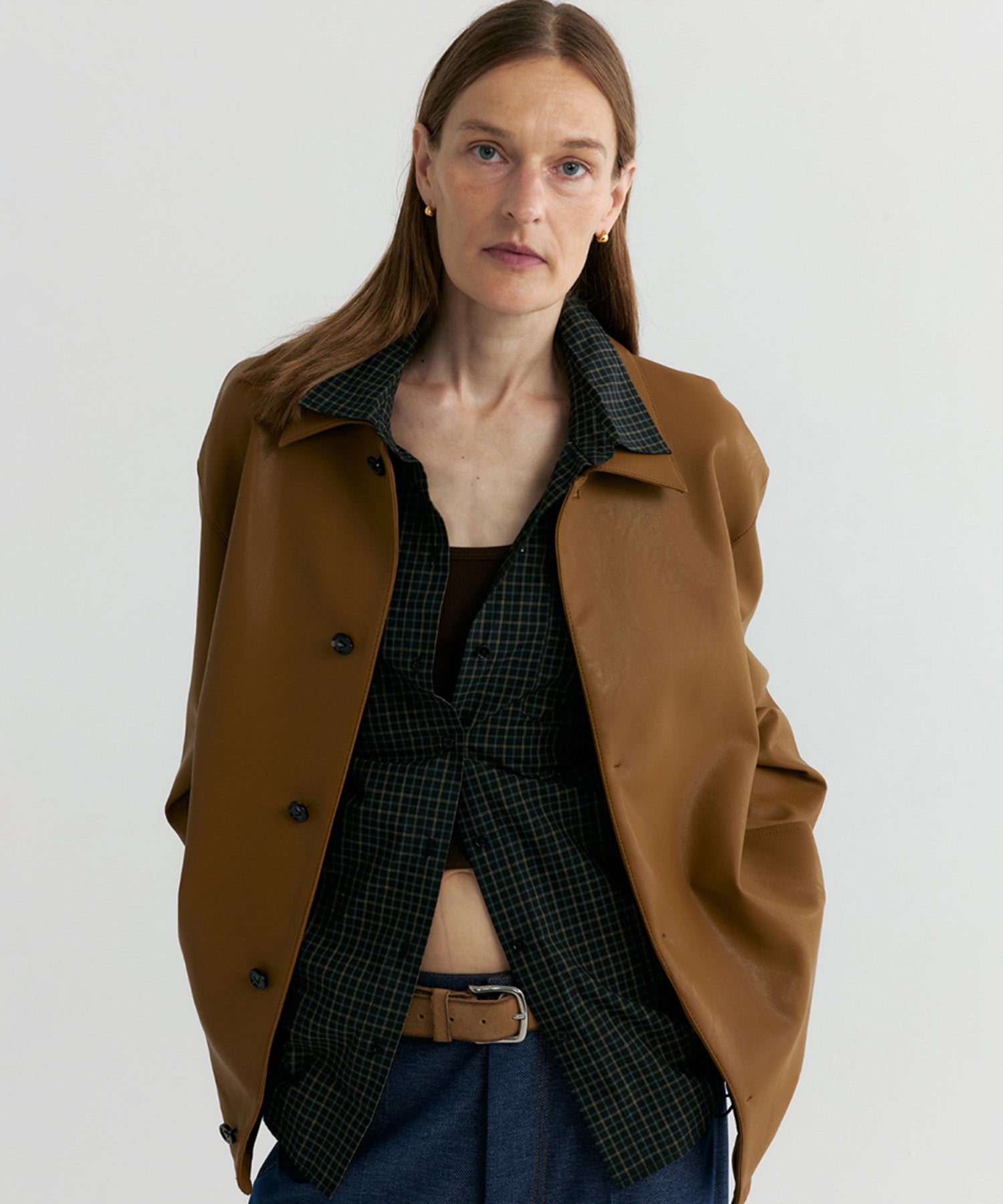 レギュラーカラーチェックシャツ