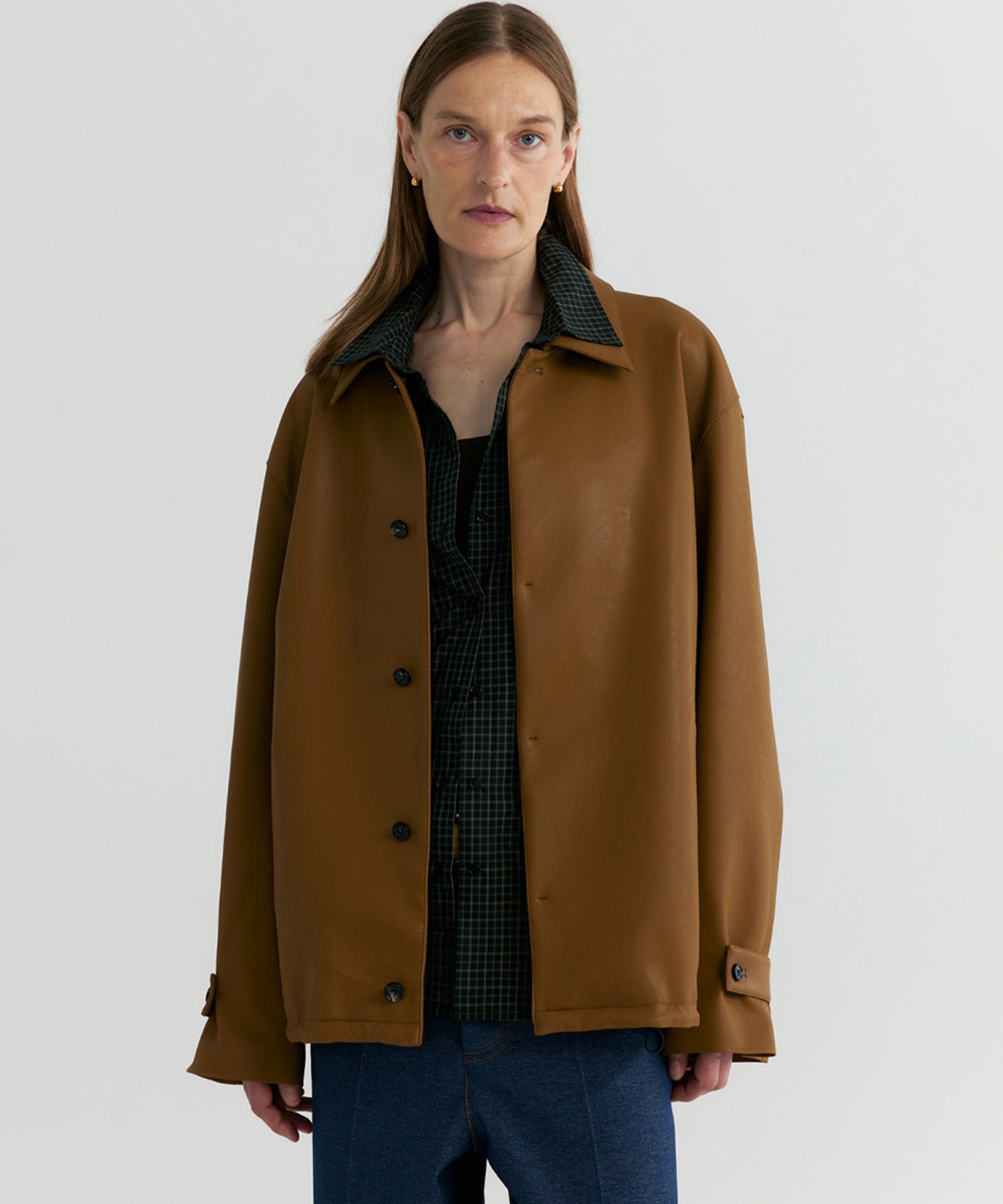 レギュラーカラーチェックシャツ