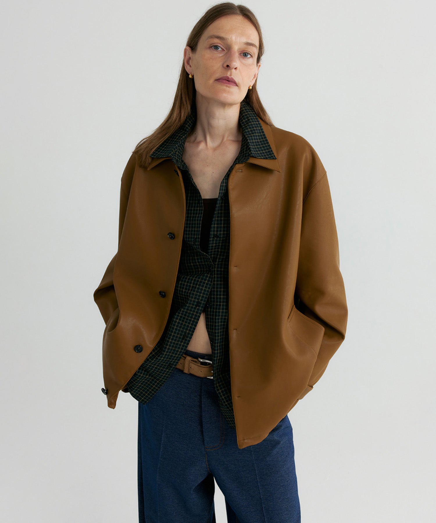 レギュラーカラーチェックシャツ