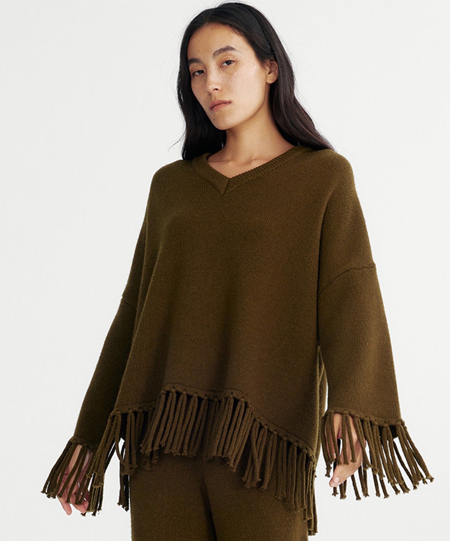 【12月上旬お届け予約商品】フリンジニットトップス