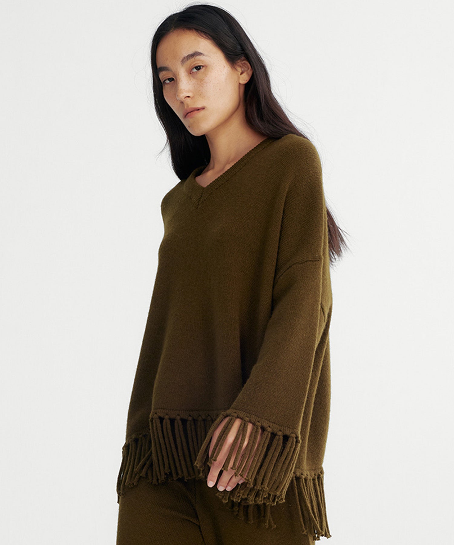 【12月上旬お届け予約商品】フリンジニットトップス