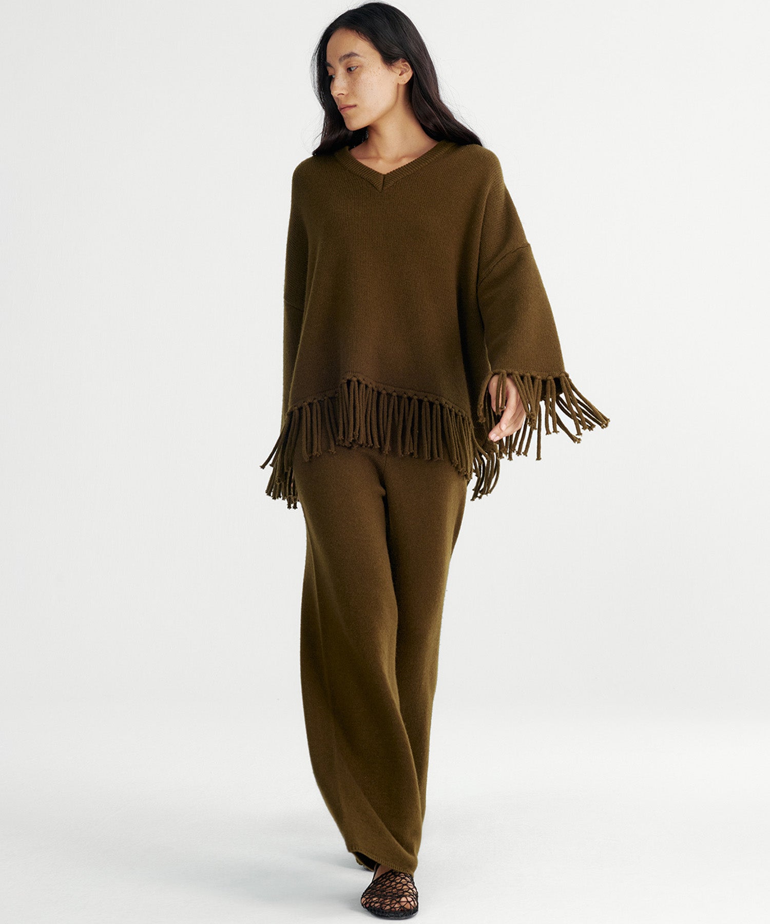 【12月上旬お届け予約商品】フリンジニットトップス